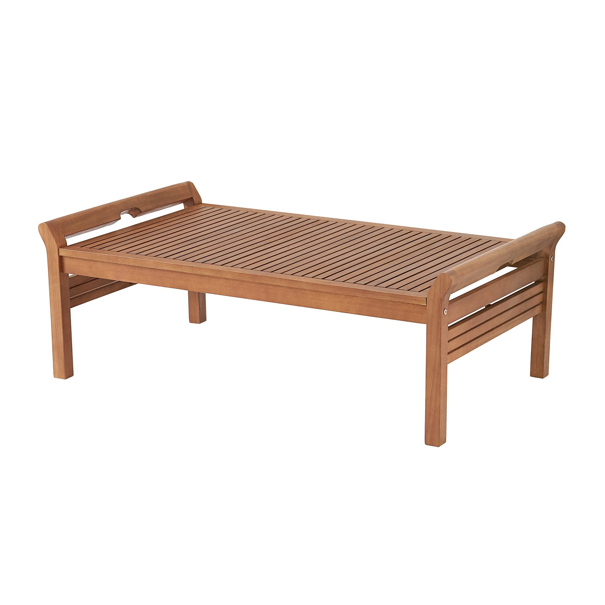 Premium 2-Piece Outdoor Patio Set with Eucalyptus Wood Bench & Coffee Table - Weather-Resistant Cushions, Natural Finish - Bench (57