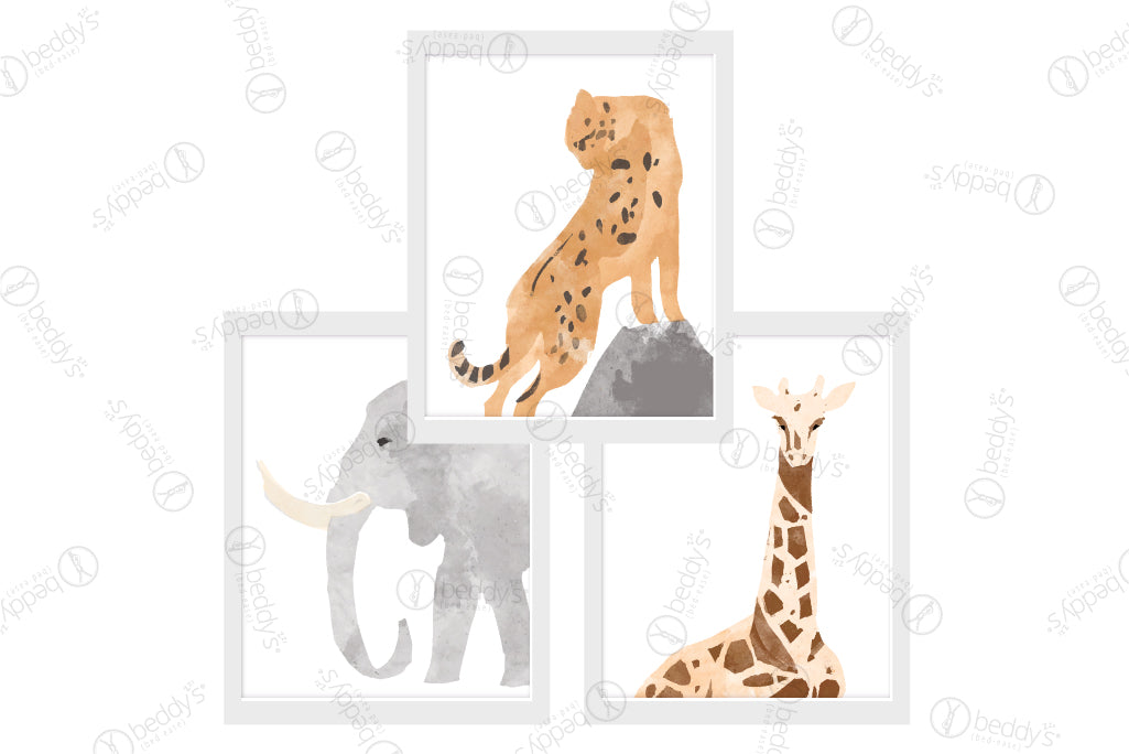 Wild Artwork Digital Download - Set of 3 Printable Wall Art Decor for Home, Office & Gifts | Nature Inspired Animal Illustrations