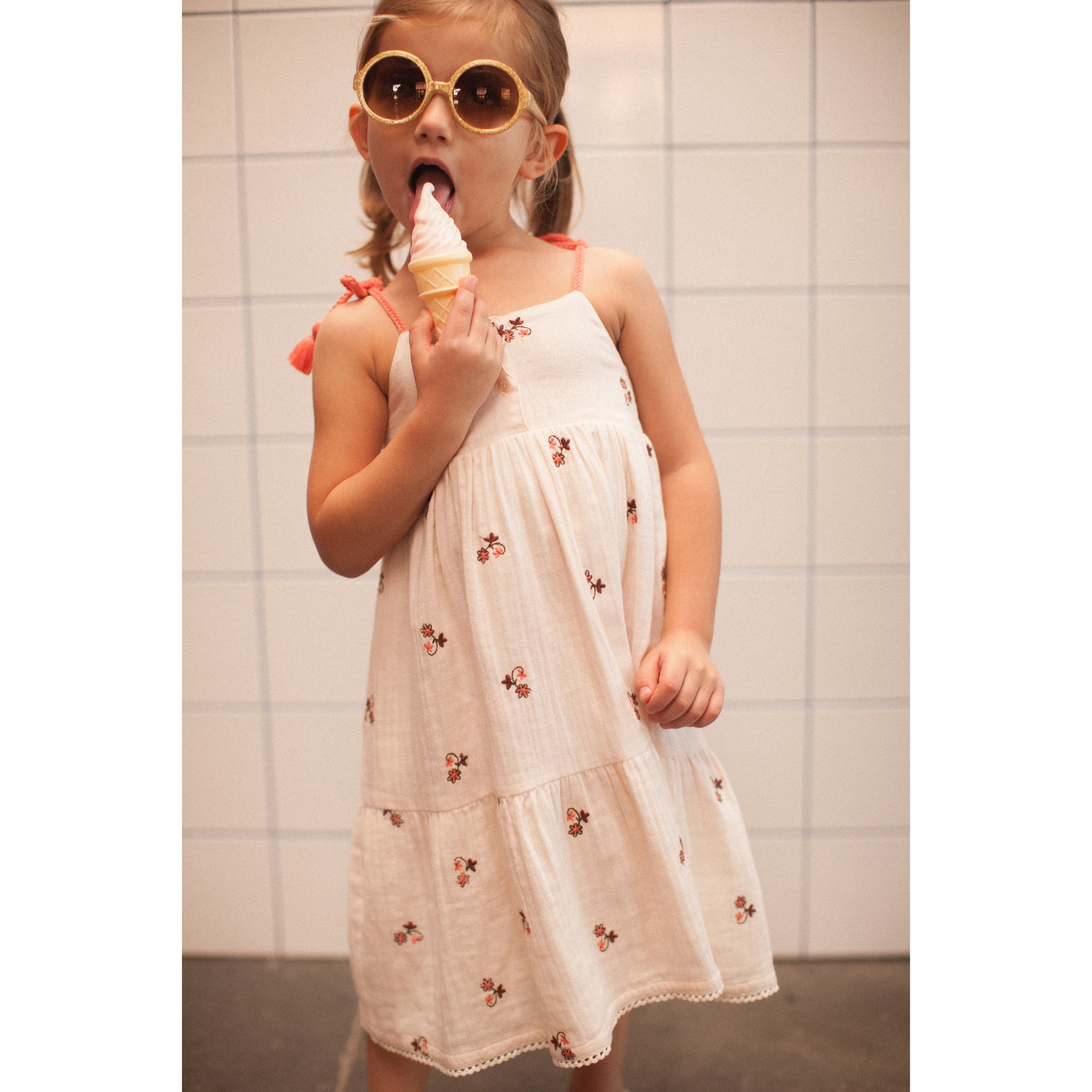 Bonheur du Jour Paris Girl Dress Pink - Elegant Floral Summer Dress for Girls | Perfect for Parties, Weddings & Special Occasions