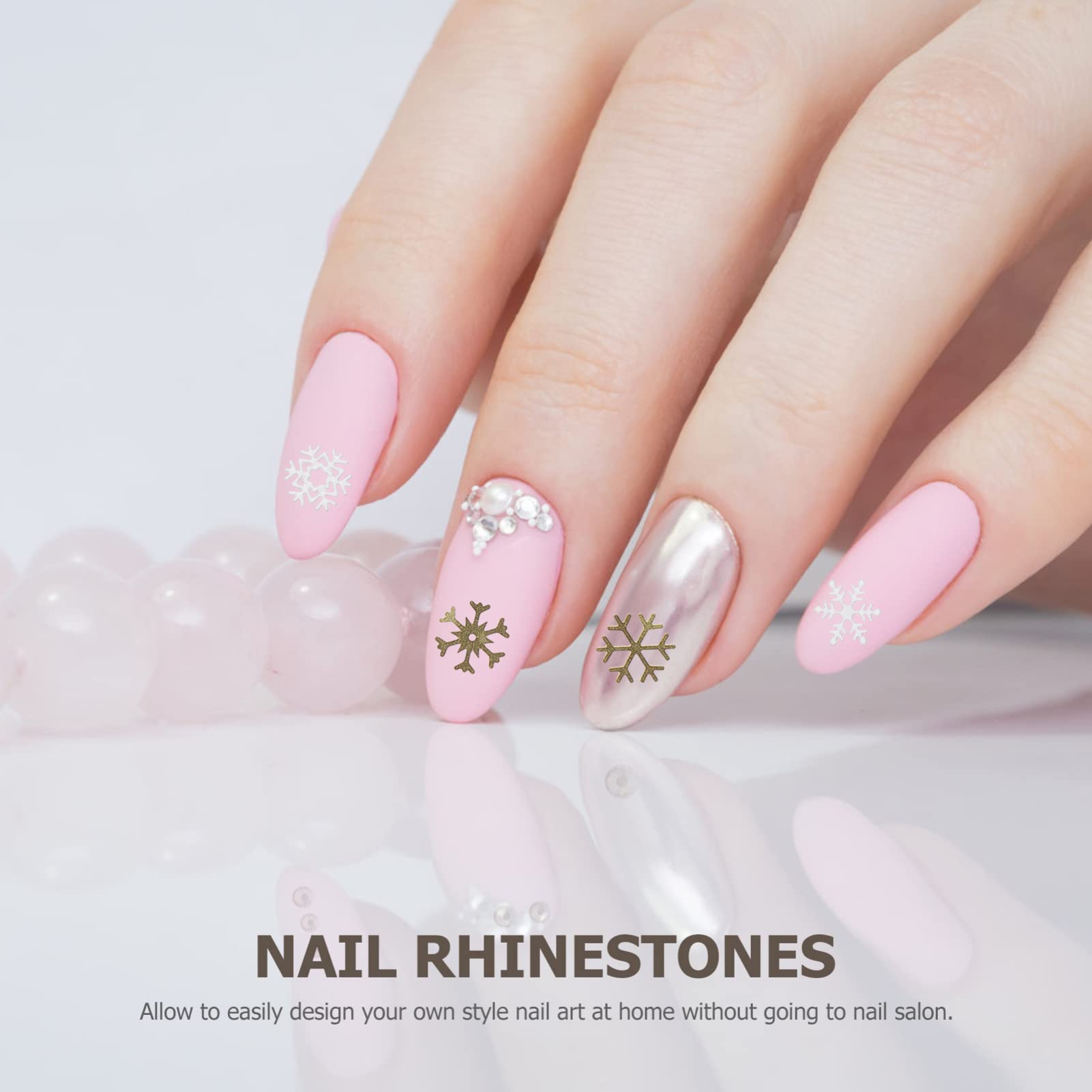 LALAFINA Christmas Nail Art Stickers - 3 Boxes Snowflake Nail Decals for DIY Manicure, Holiday Nail Decorations with Sequins & Glitter | Perfect for Christmas Parties, Gift Wrapping, and Festive Nail Designs