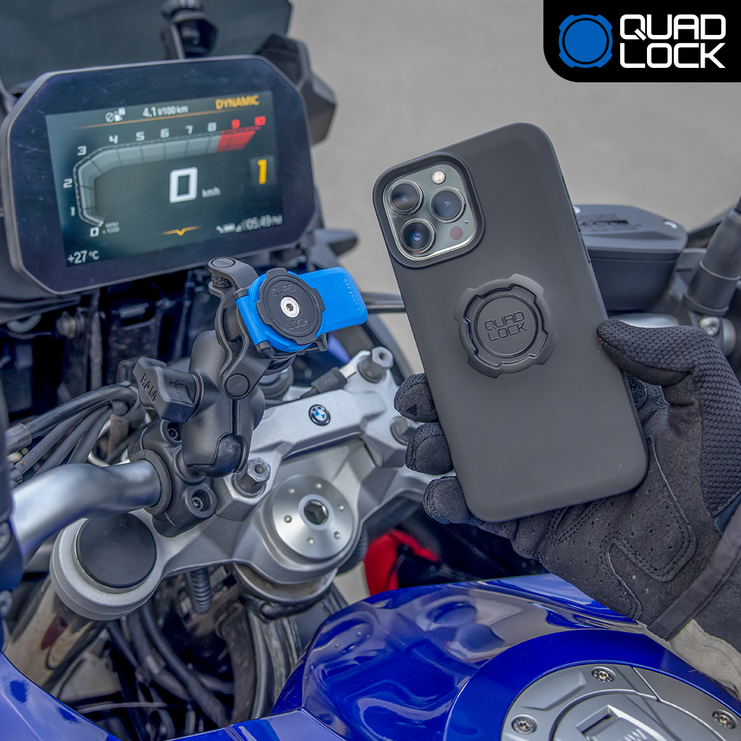1 Ball Motorcycle Phone Mount Kit - Universal Adjustable Handlebar Holder for iPhone & Smartphones - Perfect for GPS Navigation & Hands-Free Riding