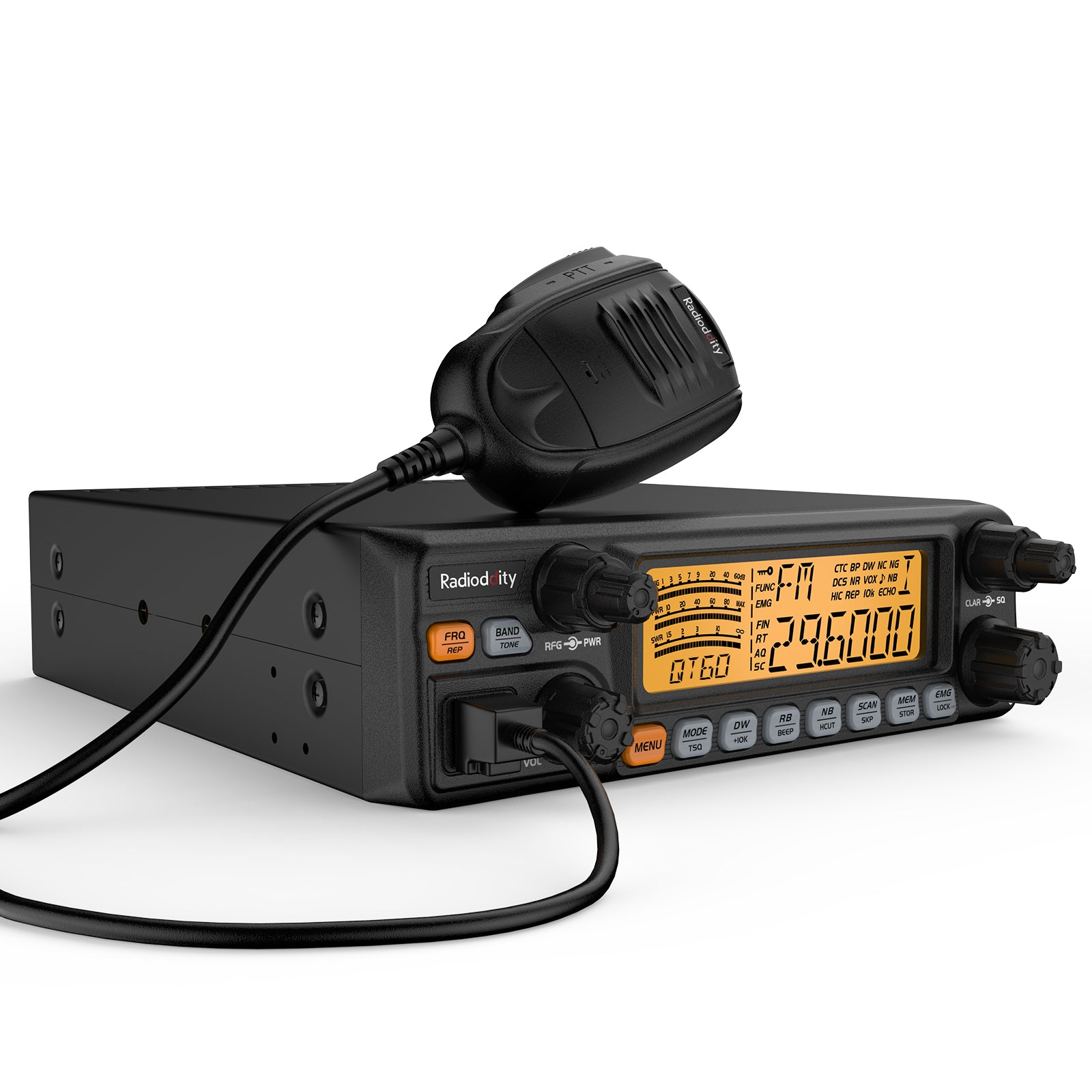Radioddity QT60 Pro 10 Meter Radio - 60W High Power CB Radio with FM/AM/SSB/PA/CW Modes | Advanced Noise Reduction for Clear TX & RX | Ideal for Truckers, Off-Roading & Emergency Communication