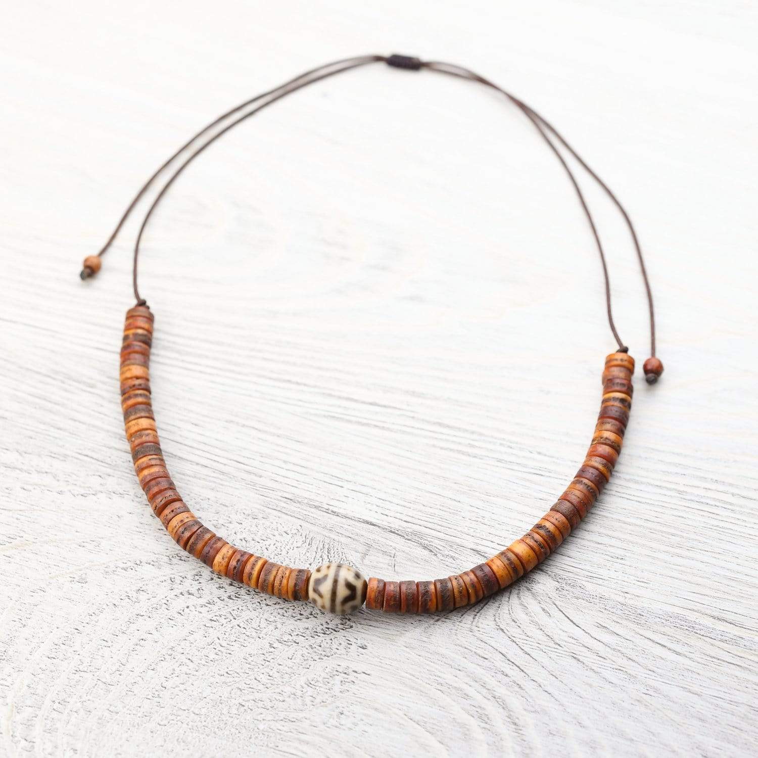 Authentic Himalayan Bone & Dzi Bead Necklace - Tibetan Buddhist Prayer Jewelry for Meditation, Spiritual Protection & Fashion Accessory