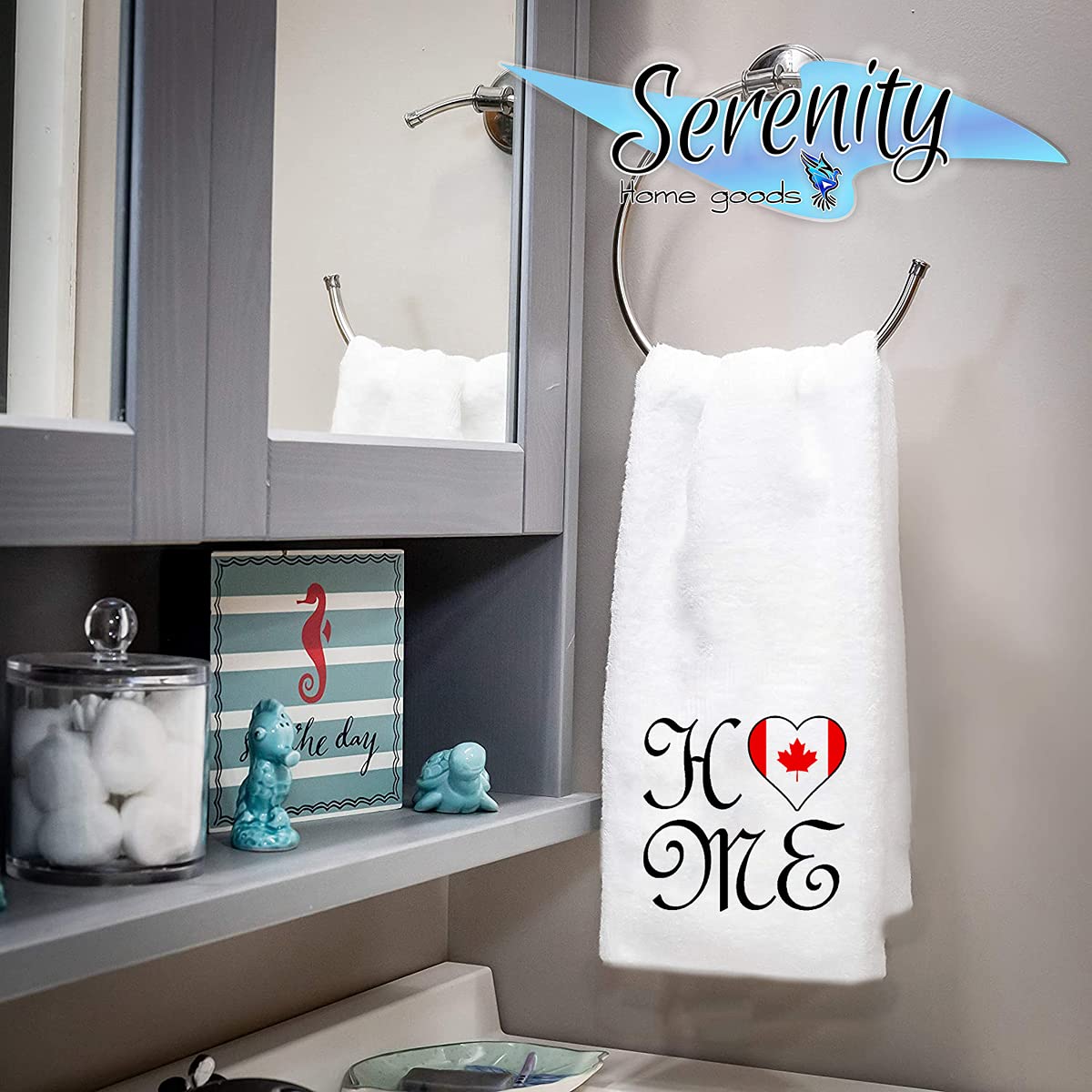 Canadian Flag Hand Towel - Maple Leaf Home Decor for Kitchen & Bath | Christmas & Noel Gifts | Perfect for Holiday Decorations, Housewarming Gifts & Canadian Pride Displays
