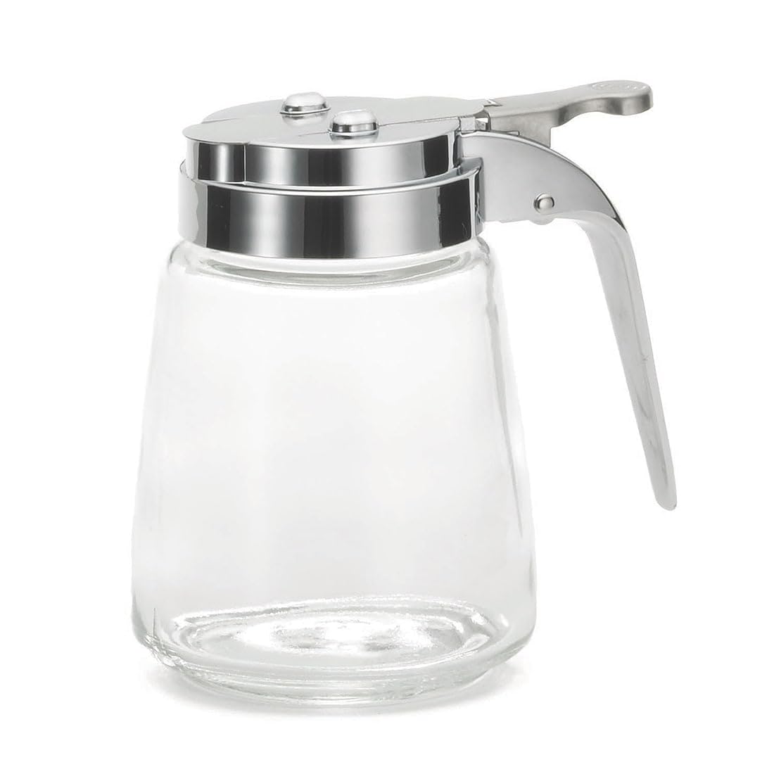 Tablecraft 8 Oz Glass Beverage Dispenser with Chrome Plated ABS Top - Perfect for Lemonade, Iced Tea & Party Drinks Serving