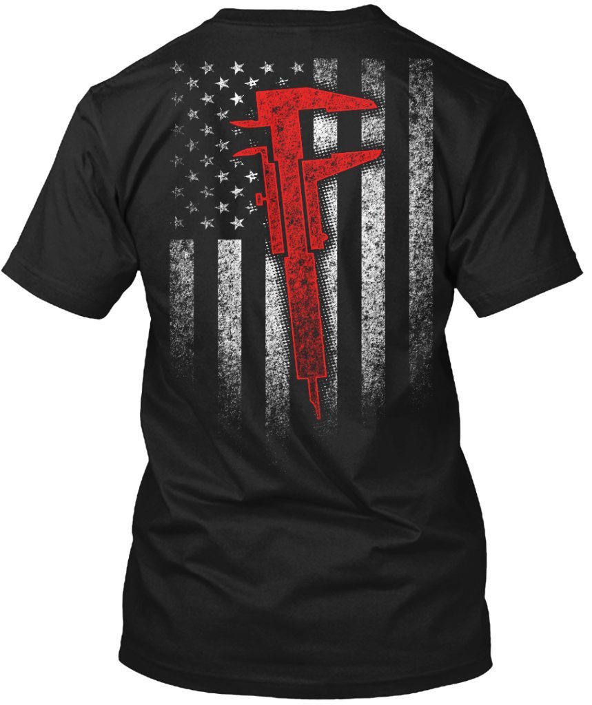 American Grunge Flag Machinist T-Shirt for Men | USA Patriotic Workwear | Perfect for Machine Shops, Welding & Metalworking