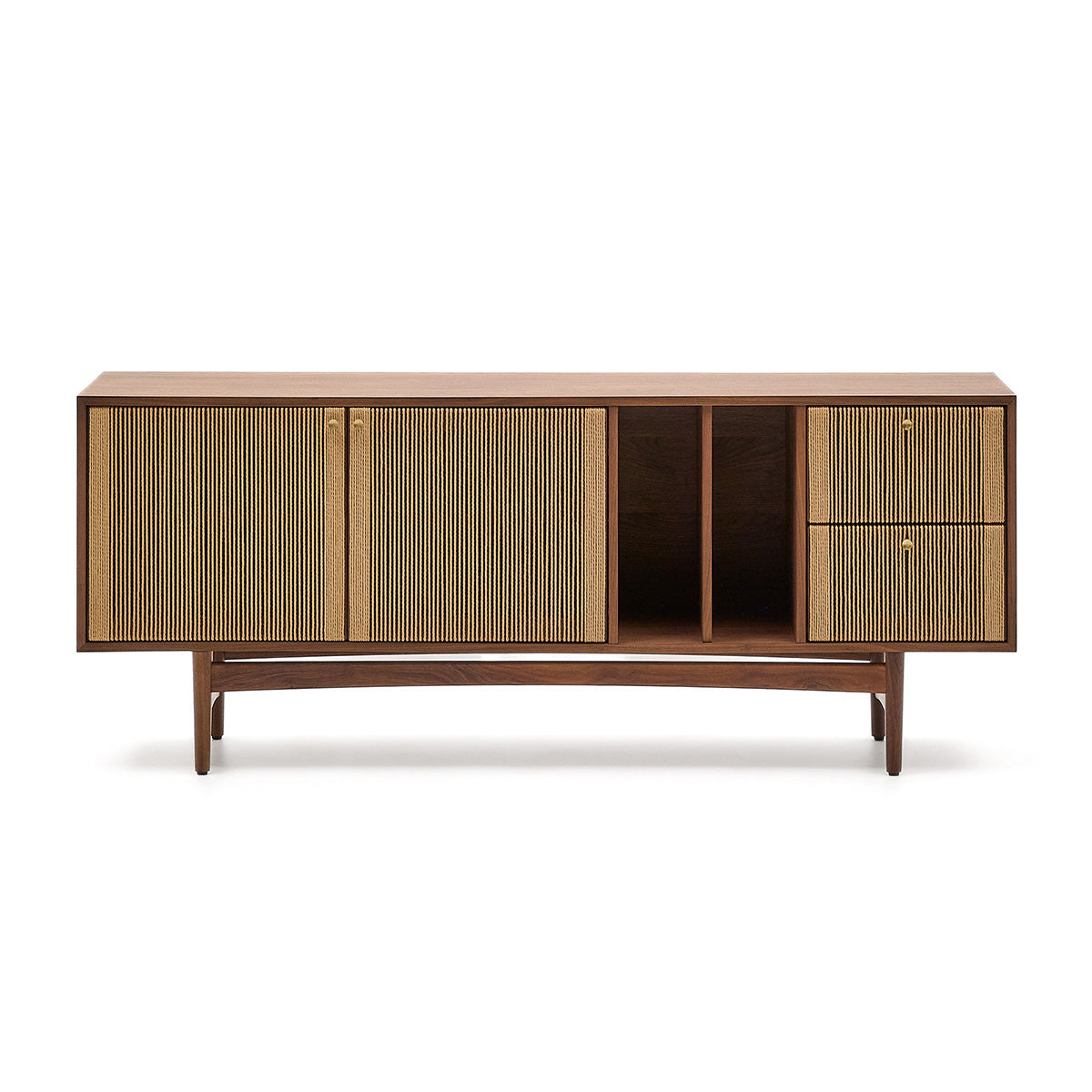 Kave Home Elan Sideboard - Modern Wood Buffet Cabinet with 2 Doors & 4 Drawers - Stylish Storage for Dining Room, Living Room or Entryway