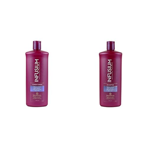 Infusium Moisturizing Shampoo & Conditioner Set with Avocado & Olive Oil - Hydrating Hair Treatment for Dry, Damaged Hair - Apple Musk Scented - 2 Piece Set for Daily Hair Care & Salon-Quality Results at Home