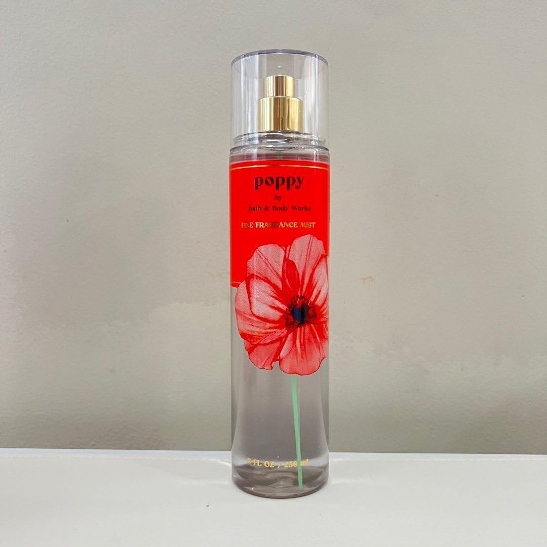 Bath & Body Works Poppy Fine Fragrance Body Mist - 8 Fl Oz Floral Perfume Spray for Women | Fresh & Long-Lasting Scent for Daily Wear, Work, Date Night & Special Occasions