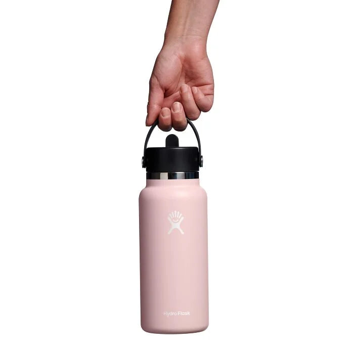 32 oz Wide Mouth Water Bottle with Flex Straw Lid - Leak Proof & BPA Free - Ideal for Gym, Hiking, Travel & Everyday Hydration
