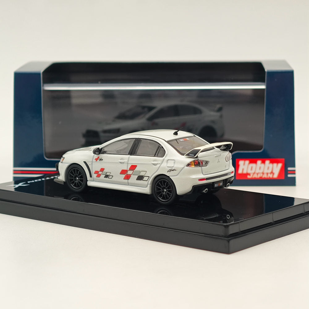 1/64 Mitsubishi Lancer Evolution X RALLIART White Pearl Diecast Model Car - Limited Edition Collectible for Car Enthusiasts & Hobby Japan Collection - Perfect for Display, Gifts & Racing Scenes