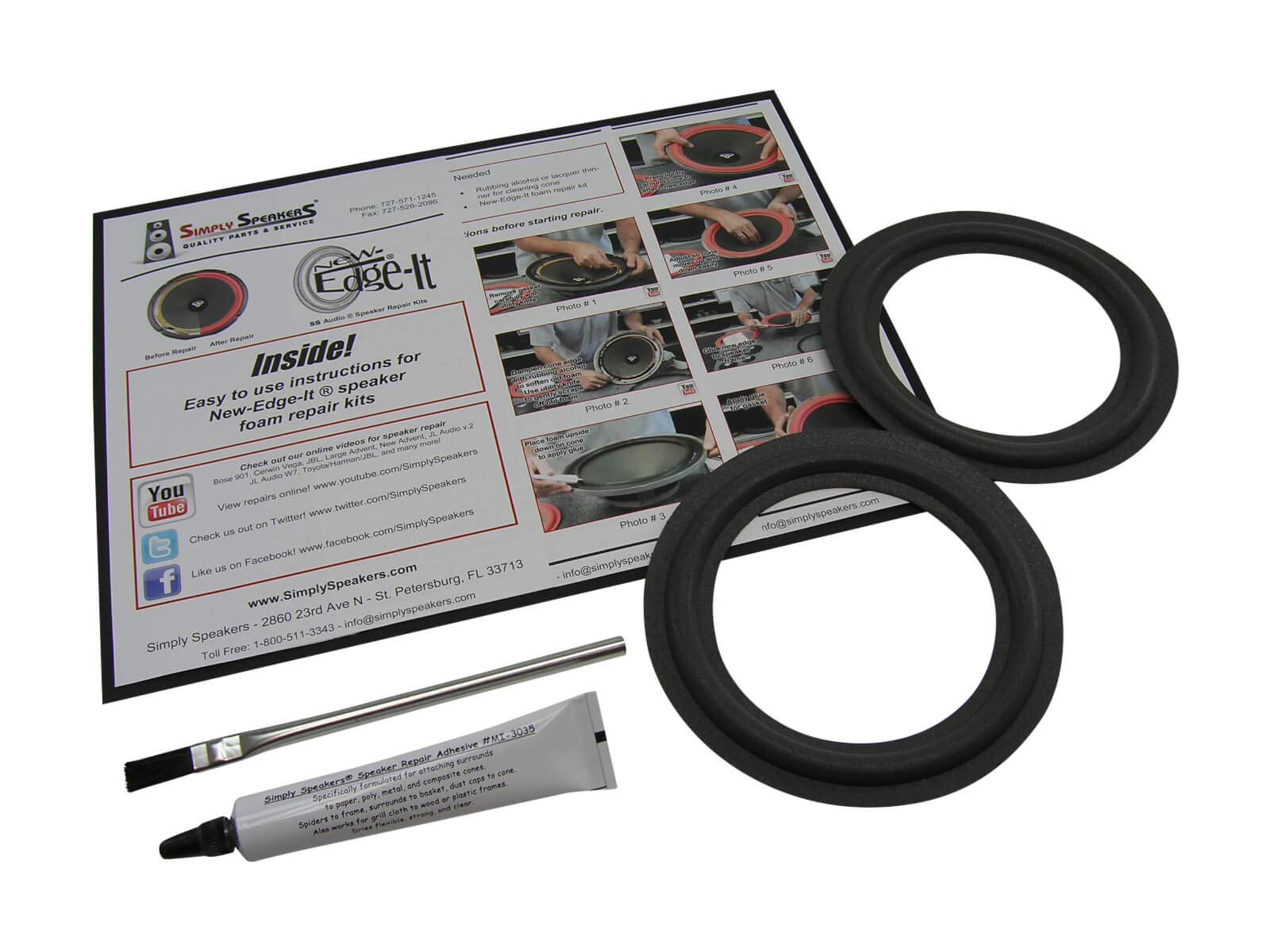 Boston Acoustics 5.25 Inch Foam Speaker Repair Kit FSK-5.25 (Pair) - Restore Audio Quality for Home Theater and Car Audio Systems