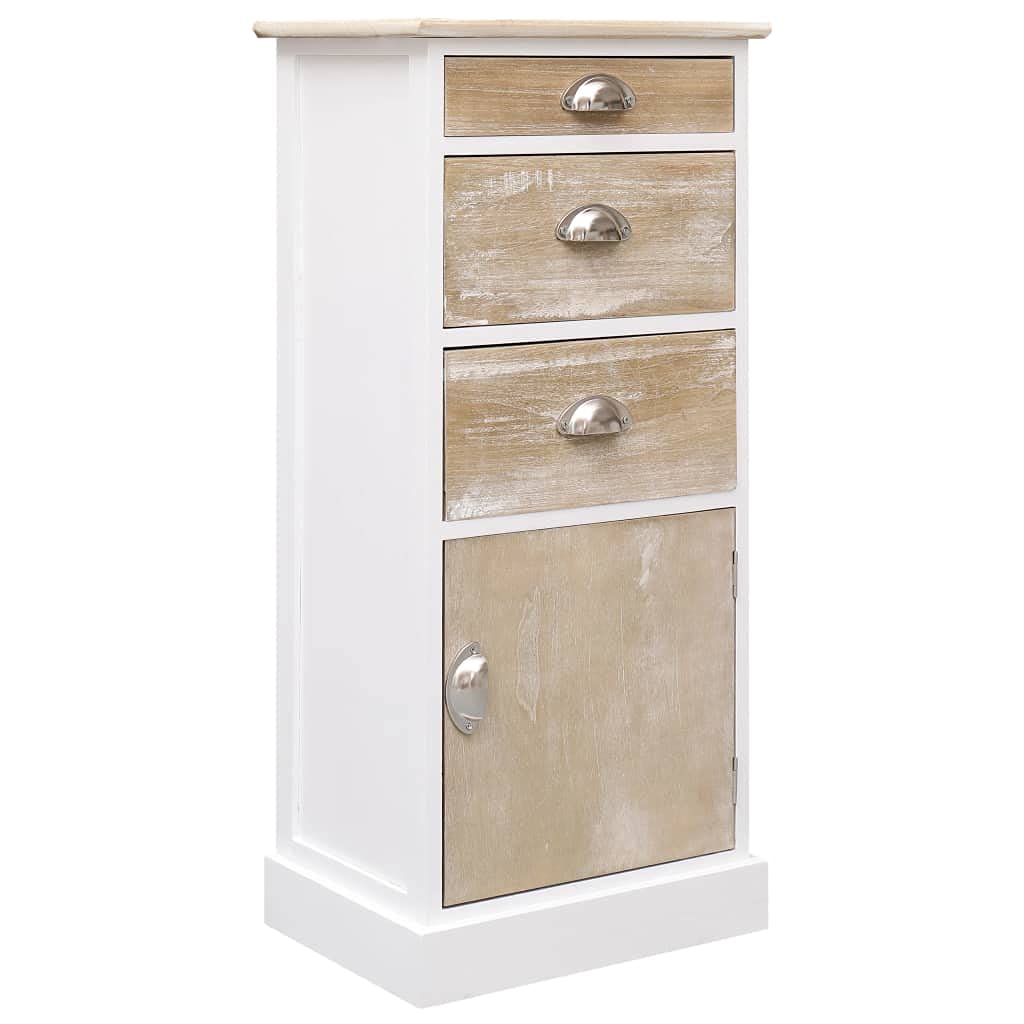 Vintage Wooden Storage Cabinet with 1 Door & 3 Drawers - Space Saving Entryway Cupboard for Living Room, Hallway, Bedroom & Office - Perfect for Home Organization & Small Space Decor