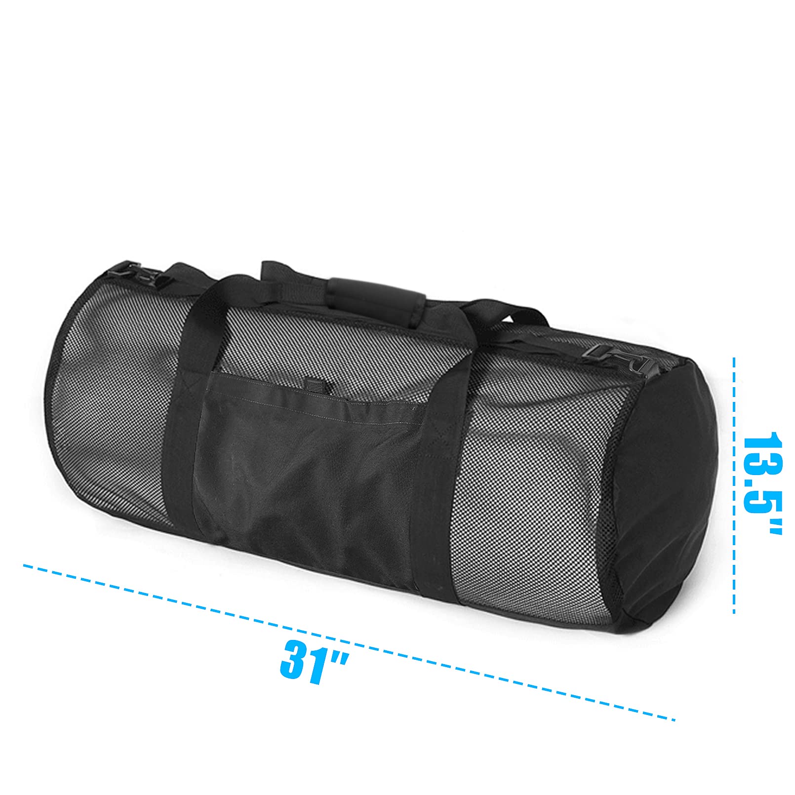 **Luwint Heavy Duty Waterproof Dive Duffle Bag - Large Mesh Scuba Gear Bag for Diving, Snorkeling, Travel & Beach - Perfect for Swimming, Pool Trips & Water Sports (Black)**    **Usage Scenarios:** Ideal for scuba diving trips, beach vacations, swimming competitions, and outdoor water adventures.