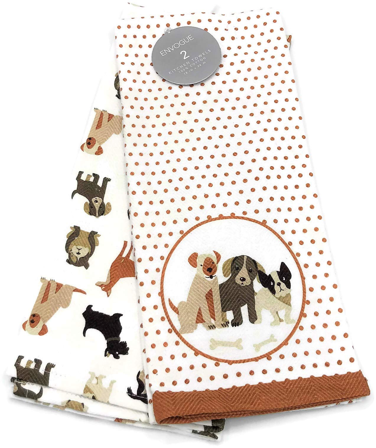 ENVOGUE Dogs Are My Life Kitchen Towel Set - Cute Dog Themed Dish Towels for Kitchen Decor, Gifts & Everyday Use