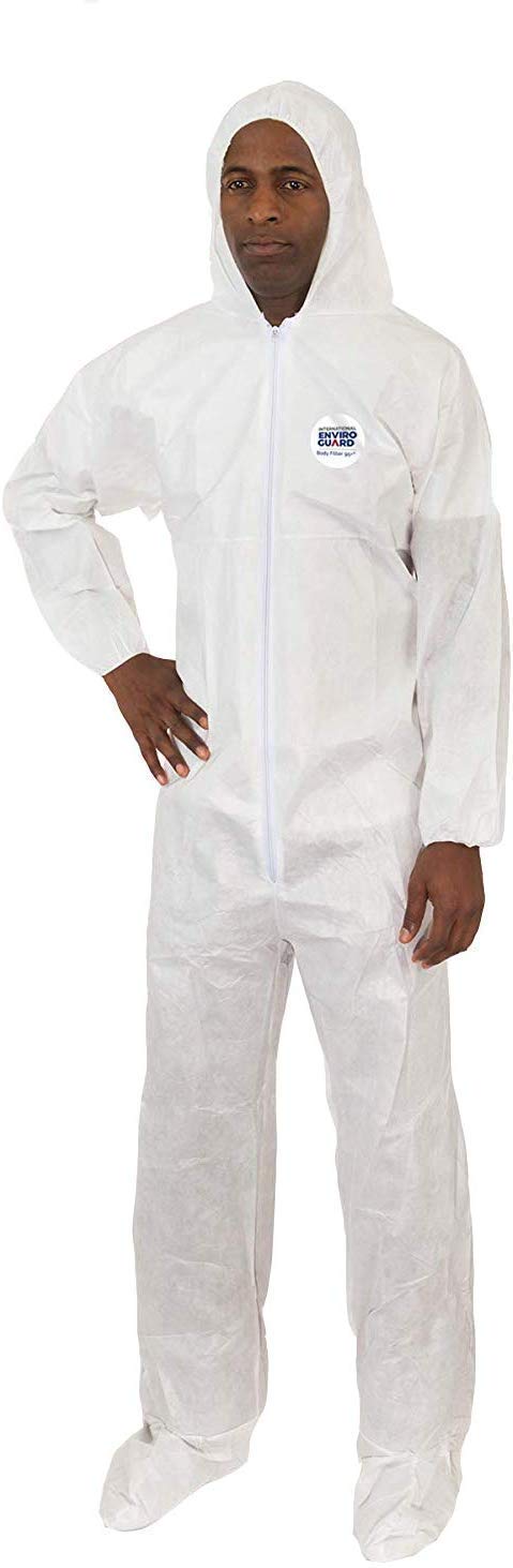 Disposable White Coverall Suits - Breathable Cool Protective Full Body Suit for Dust, Work, Painting & Cleaning | Professional PPE for Construction, Healthcare & Industrial Use