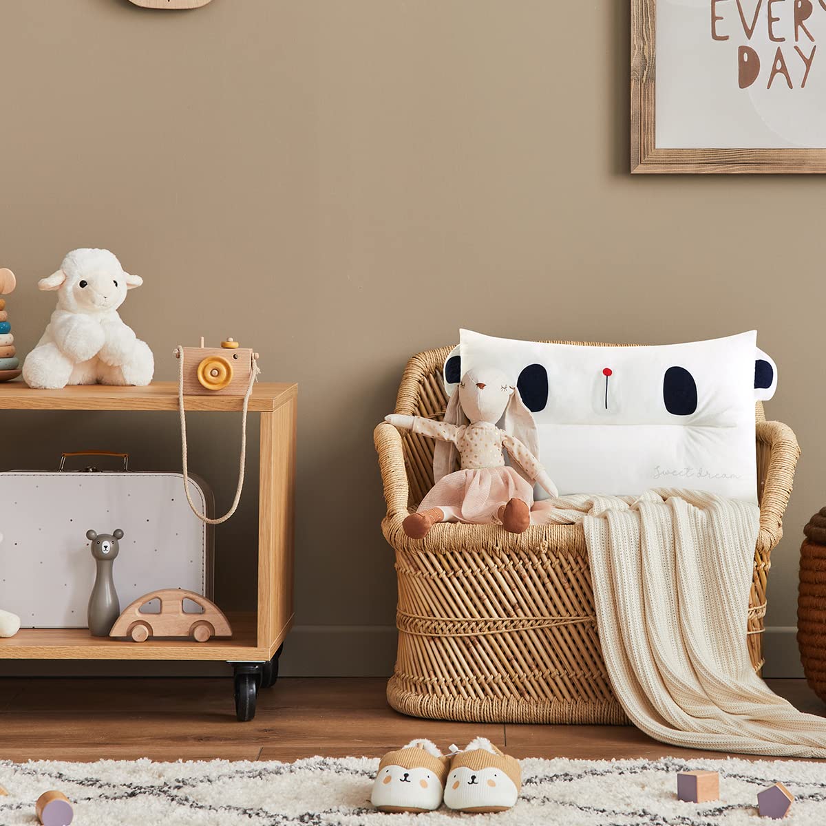 Soft Hypoallergenic Toddler Pillow - Panda Design for Kids' Sleep & Travel