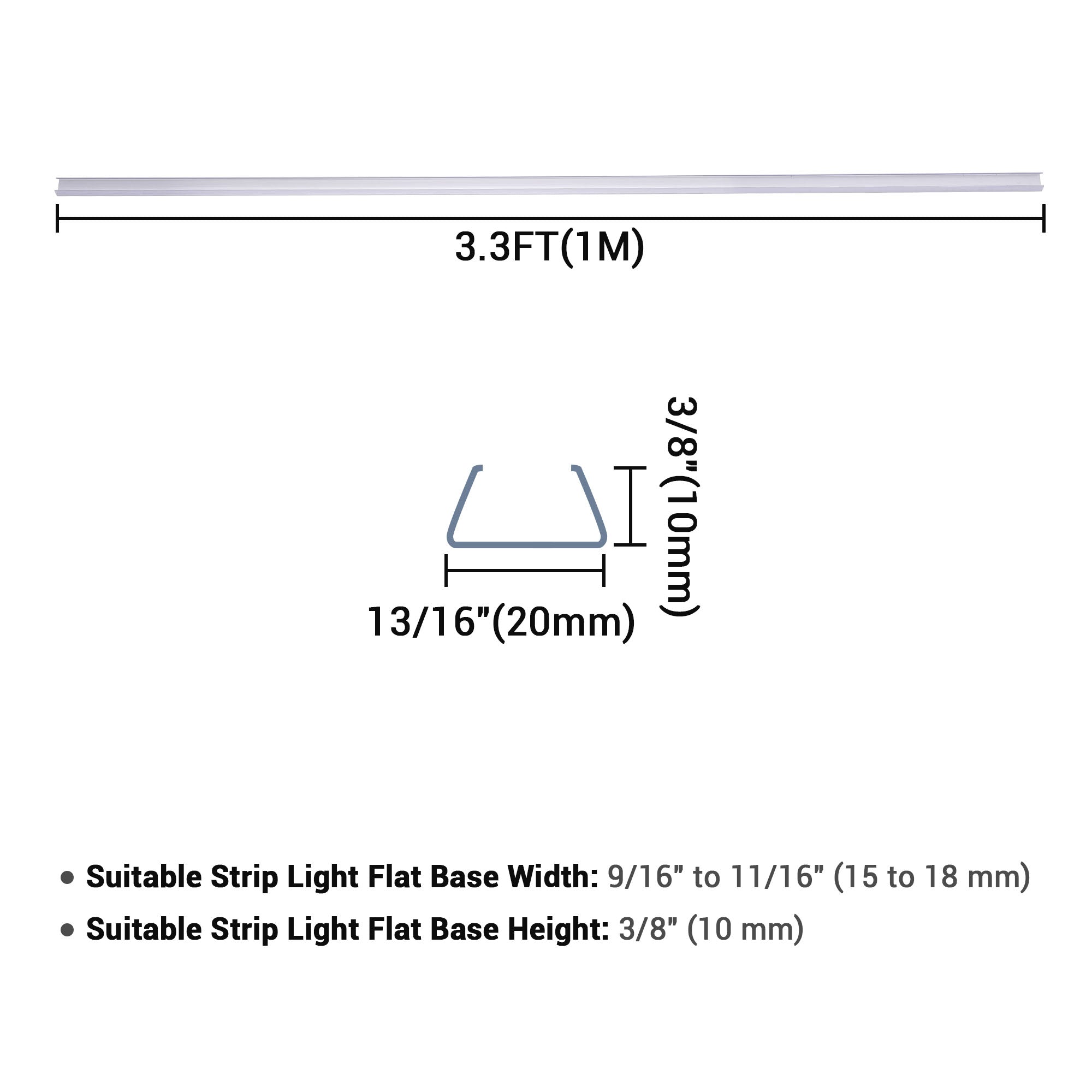 TheLAShop 3ft Clear Plastic U Channels (11/16