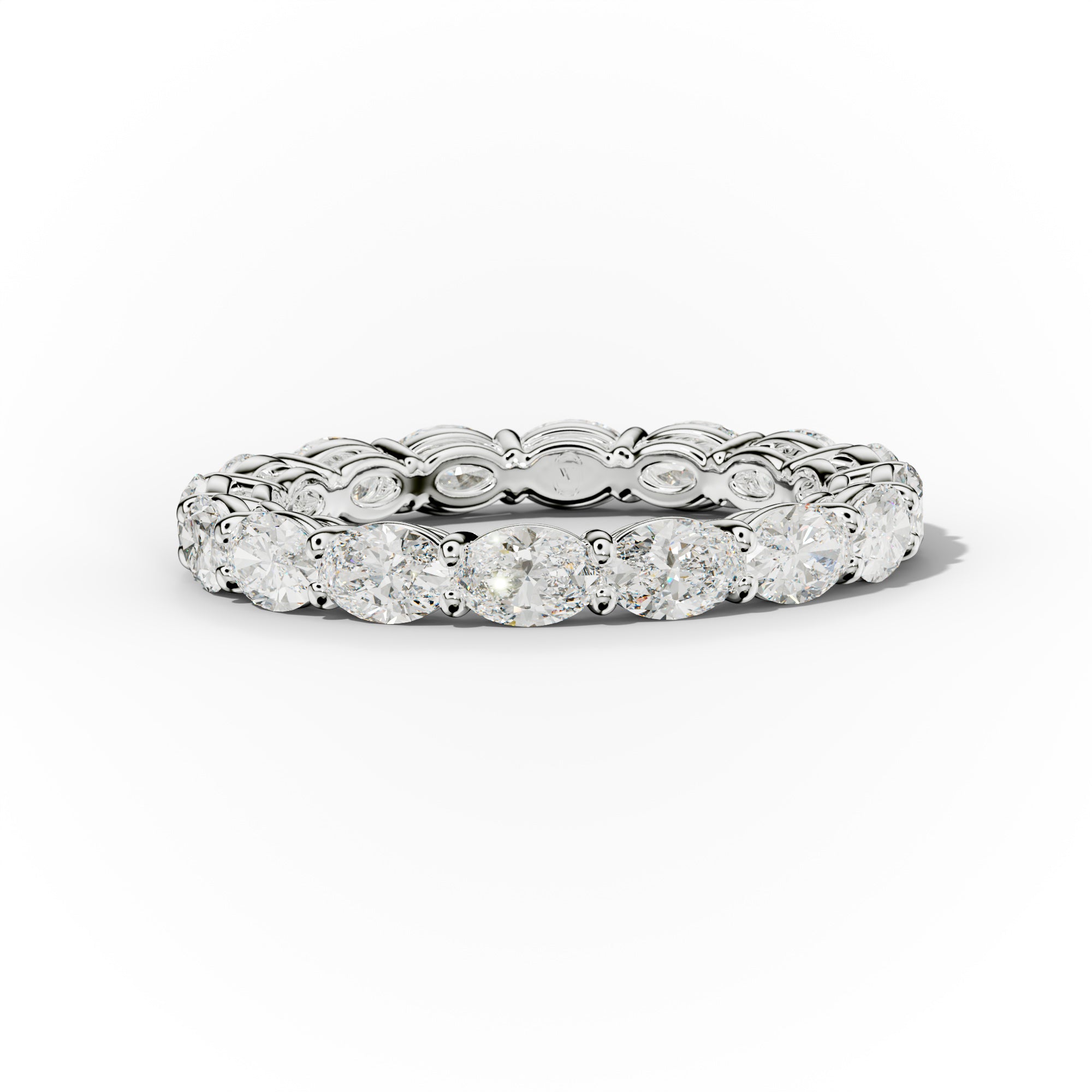 2.0 Carat East West Oval Cut Diamond Eternity Band - Elegant Stackable Wedding Ring for Women, Perfect for Anniversary, Engagement & Everyday Wear