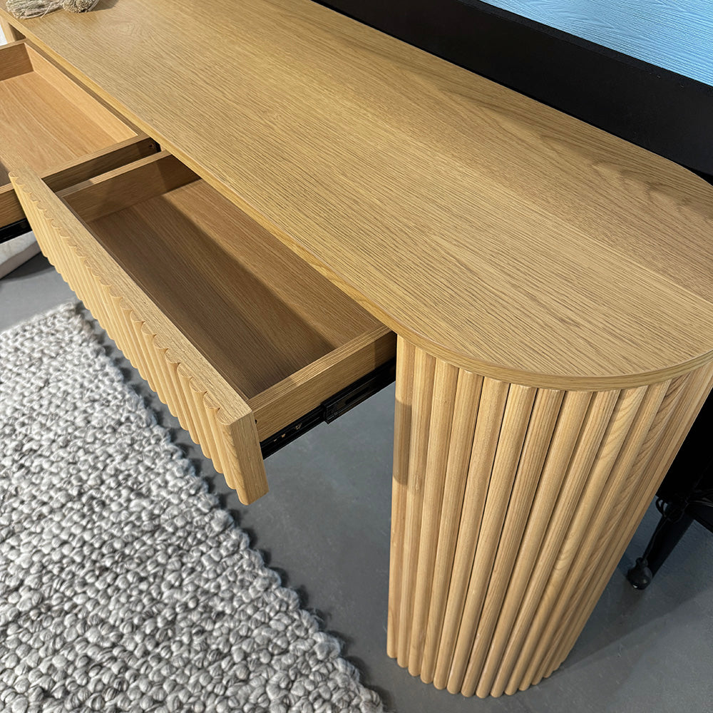 KELYN 140cm Natural Wood Console Table - Entryway Sofa Table, Hallway Accent Table for Home Decor