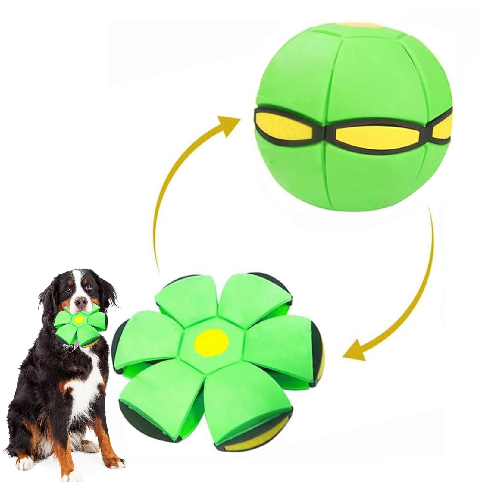 UFO Magic Flying Saucer Ball - Interactive Pet Toy for Dogs, Creative Disc Ball Stomp Game - Portable Decompression Throw Toy for Small Dogs & Kids - Outdoor Sports & Playtime Fun (Green)