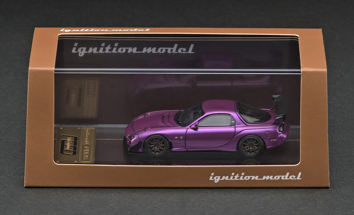 1/64 Scale Ignition Model FEED RX-7 FD3S Purple Metallic Diecast Car - Perfect for Collectors, Display, and Racing Enthusiasts
