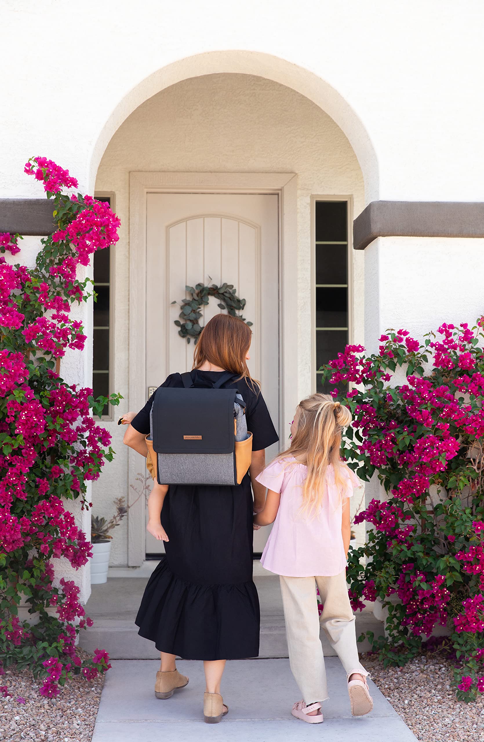 Petunia Pickle Bottom Boxy Backpack Diaper Bag - Stylish & Spacious Baby Backpack for Moms & Dads | Waterproof Travel & Everyday Use | Perfect for Daycare, Outings & Work Commute | Camel/Graphite