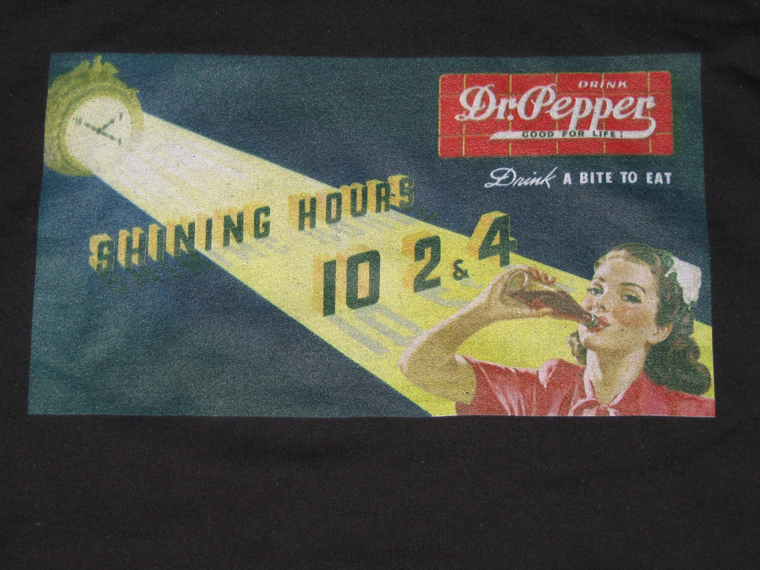 Bioworld Dr Pepper Vintage Ad Men's Black Sweatshirt | Retro Soda Graphic Pullover | Casual Streetwear & Lounge Wear