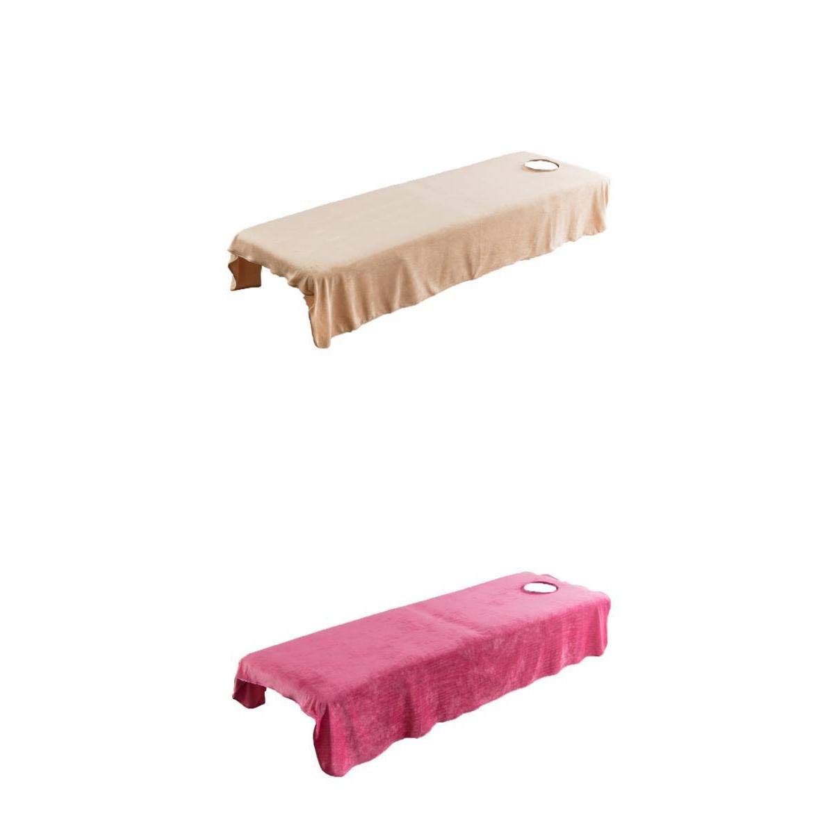 2-Pack Soft Flannel Massage Table Covers - Russet & Camel Colors - Waterproof & Durable for Spa, Salon, and Home Massage Therapy