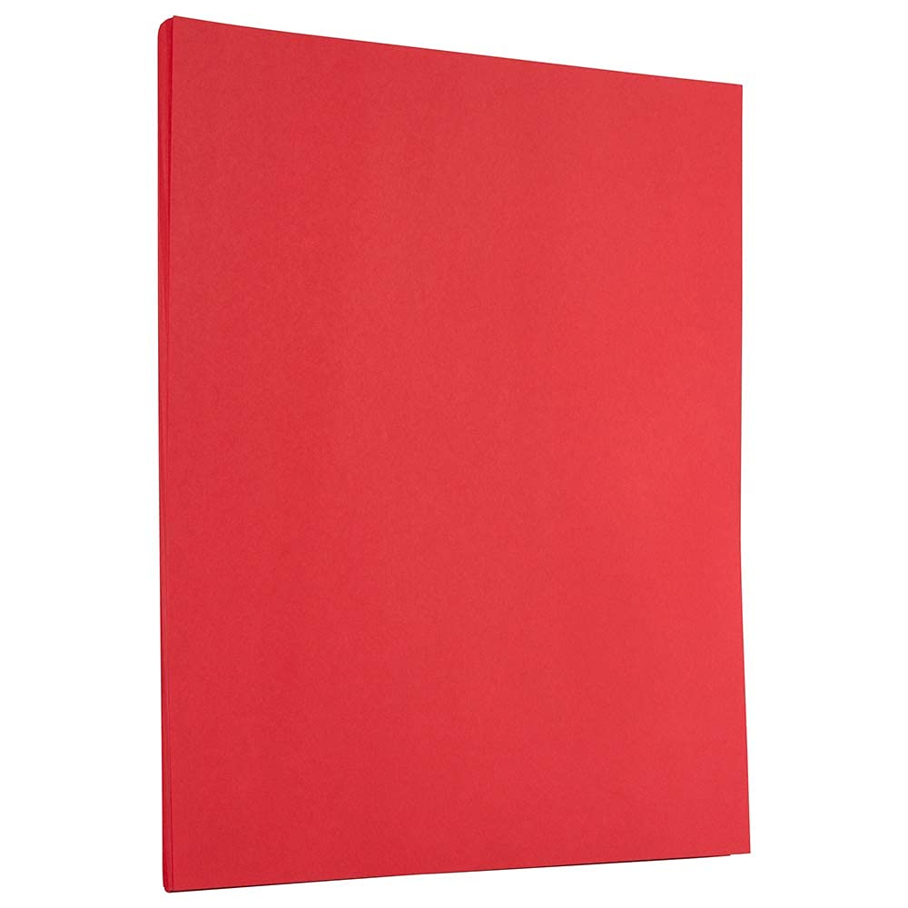 JAM PAPER Colored 24lb Paper - 90 GSM - 8.5 x 11 Inches - Red Recycled Paper - 50 Sheets per Pack - Perfect for Office, School, Craft Projects & Eco-Friendly Printing