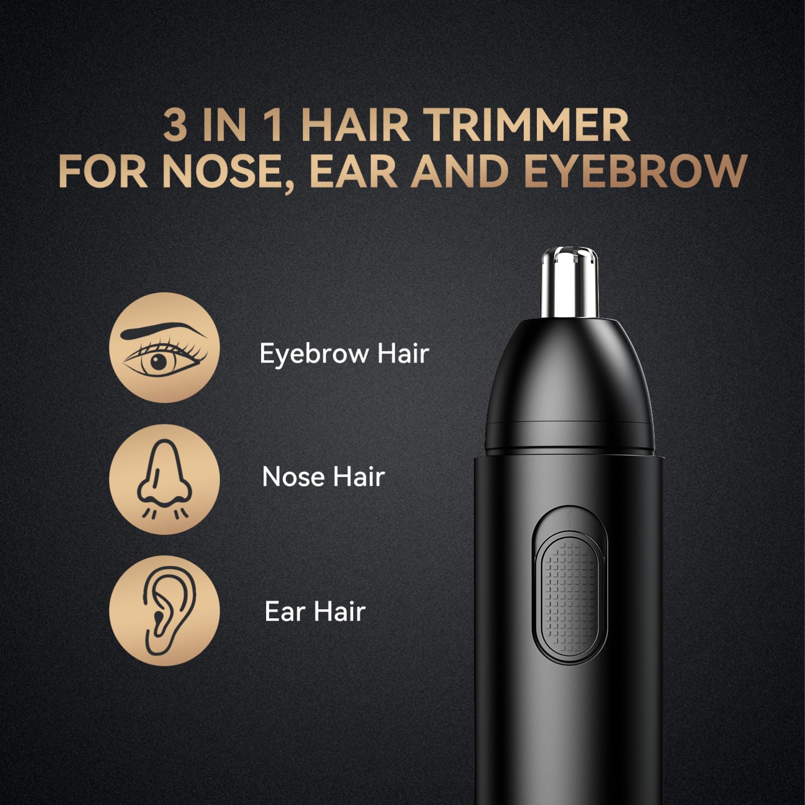 FOMIYES Rechargeable Electric Nose & Ear Hair Trimmer - Wet/Dry Use, Travel Lock, USB Charging, Portable Design for Men's Grooming at Home or Travel