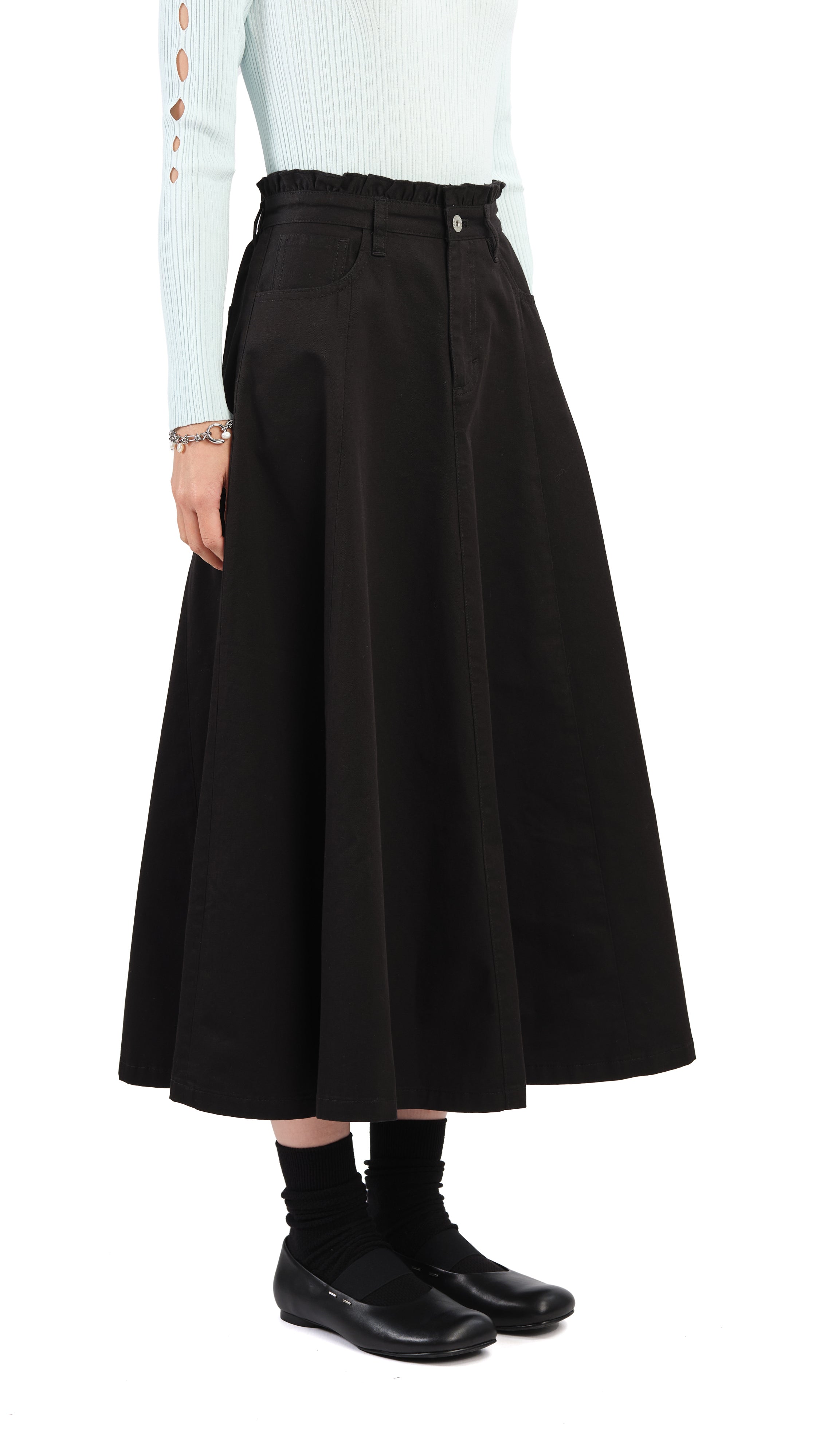 Women's Ruffles Trim Skirt - Elegant Flowy A-Line Midi Skirt with Floral Print | Perfect for Office Wear, Date Night & Spring Outfits