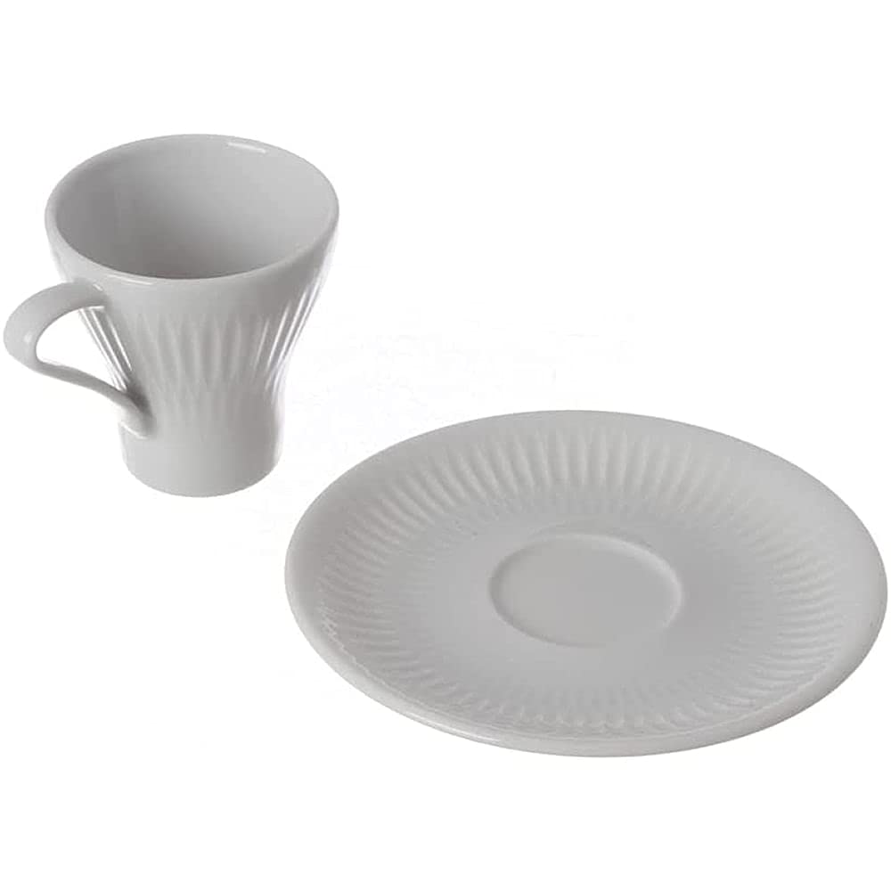 Vista Alegre Porcelain Utopia Set of 4 Espresso Cups and Saucers - Elegant Coffee Cups for Home, Cafe & Gifts - Perfect for Espresso, Cappuccino & Tea Time