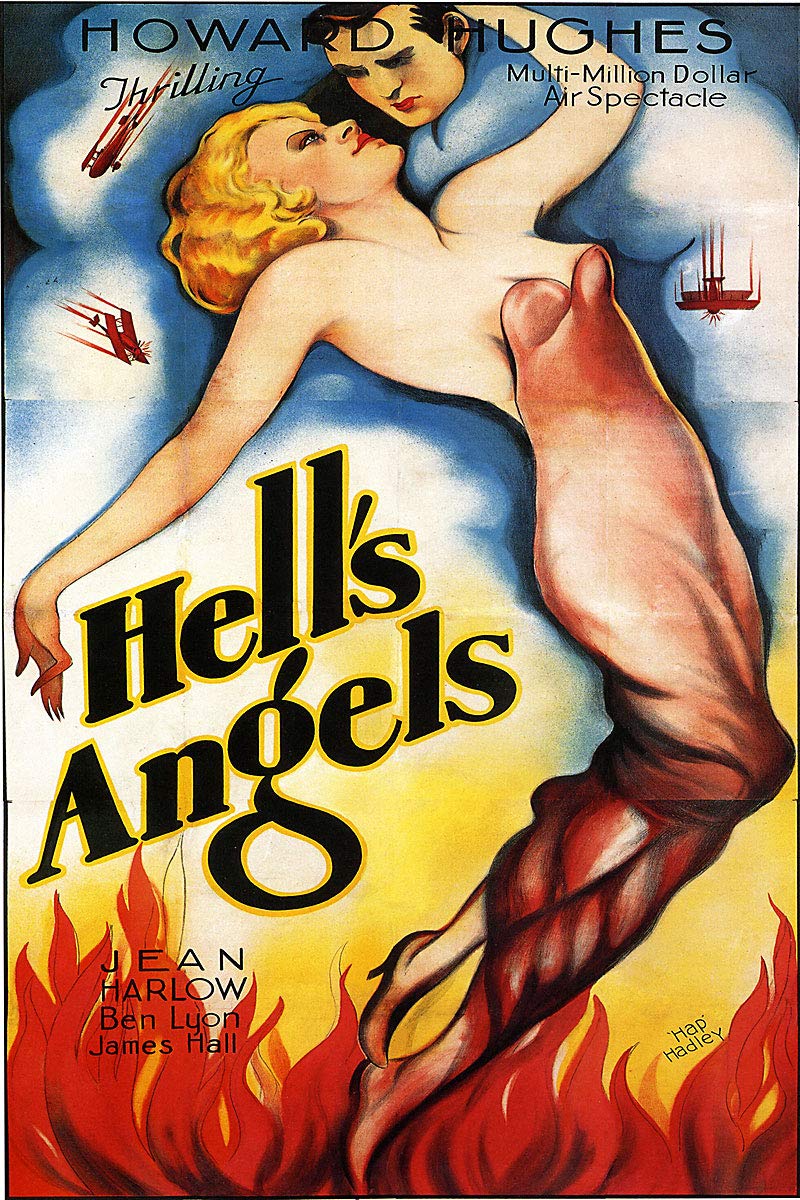Vintage Howard Hughes Jean Harlow Movie Poster Print 24x36 - Hell's Angels Classic Film Memorabilia - Perfect for Home Theater, Man Cave, Vintage Decor & Movie Lover Gifts