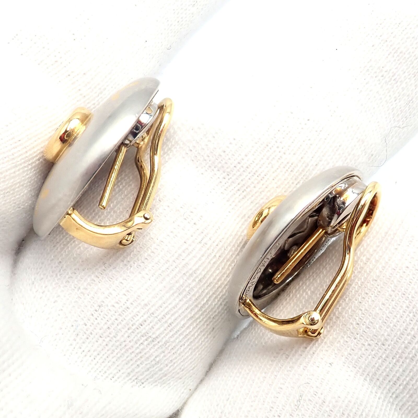 Authentic Tiffany & Co Platinum & 18k Yellow Gold Picasso Diamond X Earrings - Luxury Jewelry for Weddings, Anniversaries & Special Occasions
