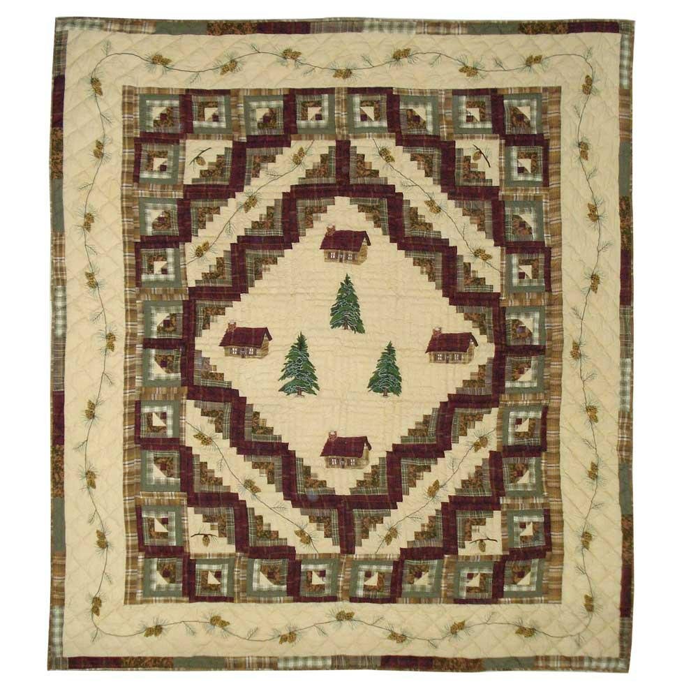 Patch Magic Forest Log Cabin Quilt King Size 105