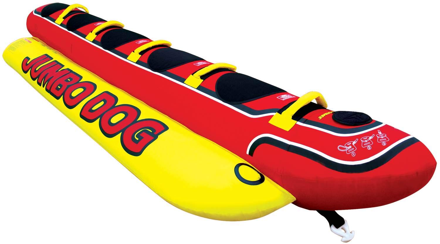 **Airhead Hot Dog Towable Tube for Boating & Water Sports - Durable Neoprene Seat Pads, Double-Stitched Nylon Cover, Boston Valve for Easy Inflation - Perfect for Lake, River & Beach Fun**