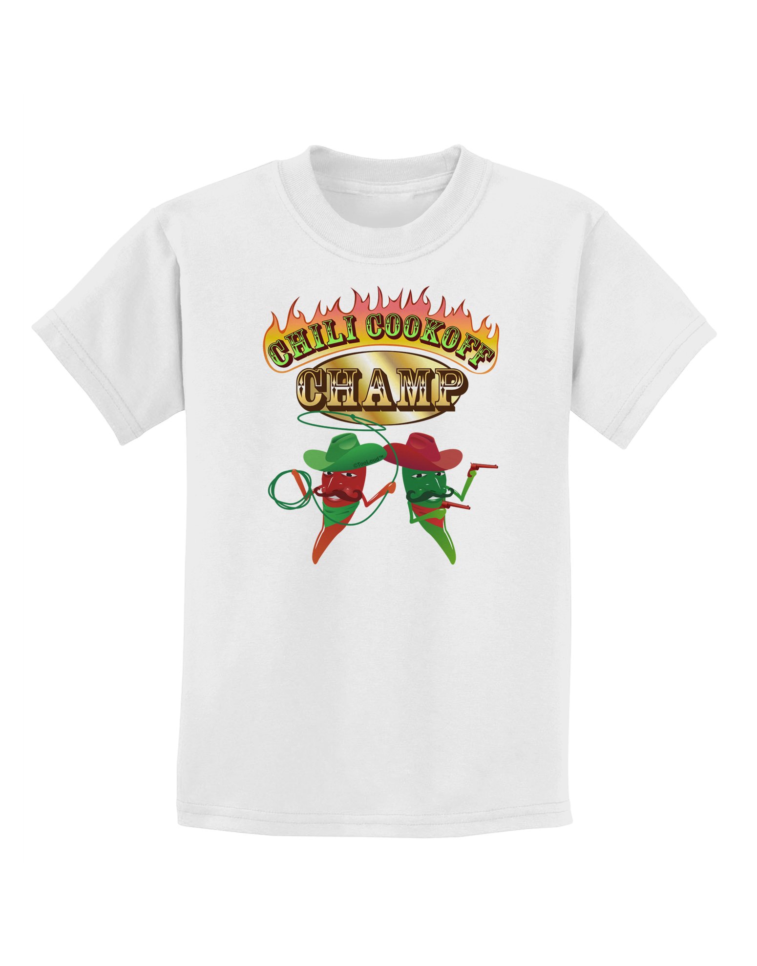 TooLoud Cowboy Chili Cookoff Champ Kids T-Shirt - Fun Western Style Tee for Boys & Girls - Perfect for Rodeos, BBQ Parties & Western Theme Events