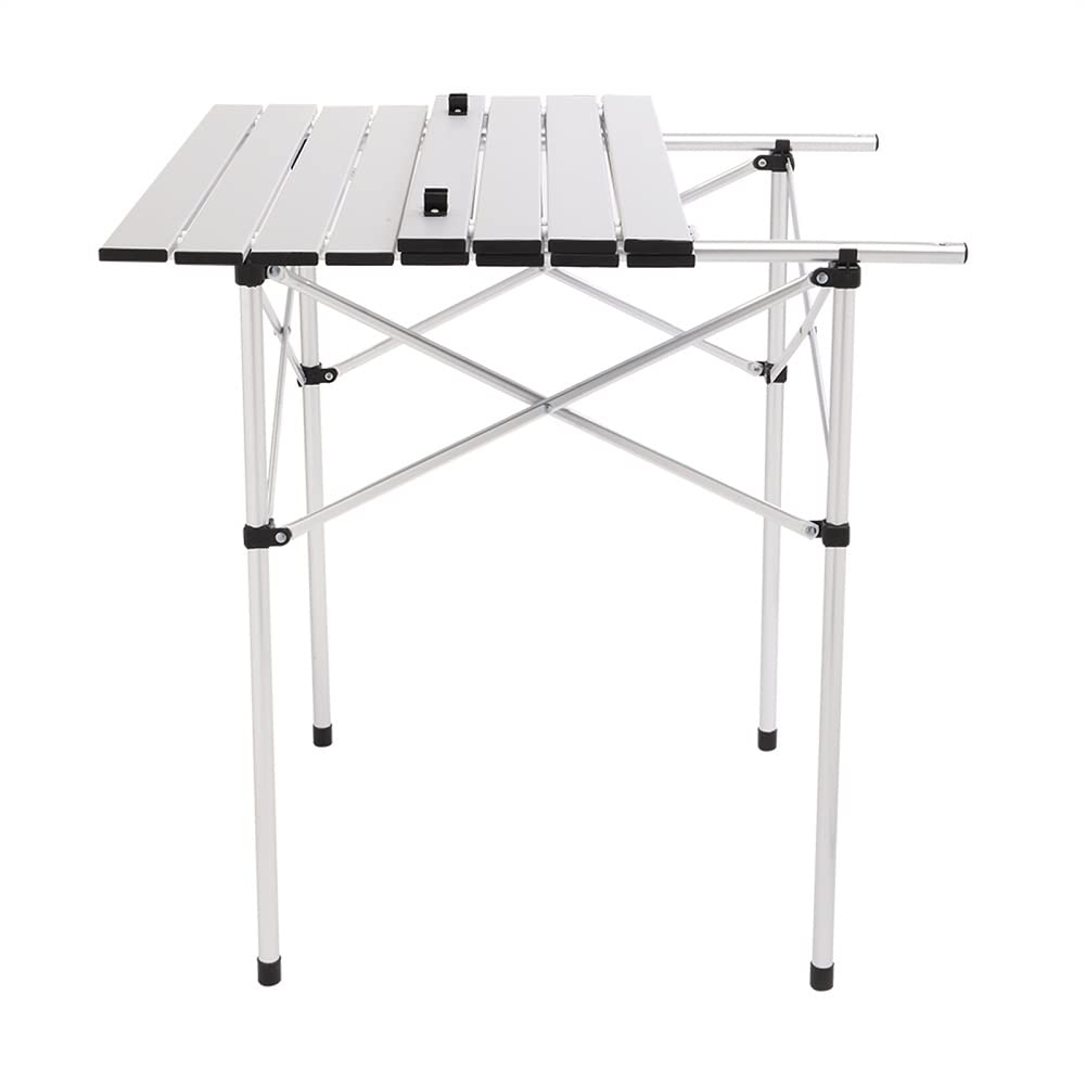 Portable Aluminum Folding Camping Table with Carry Bag - Lightweight & Sturdy for Outdoor, Beach, Picnic, BBQ, Backyard, Travel - 27.56