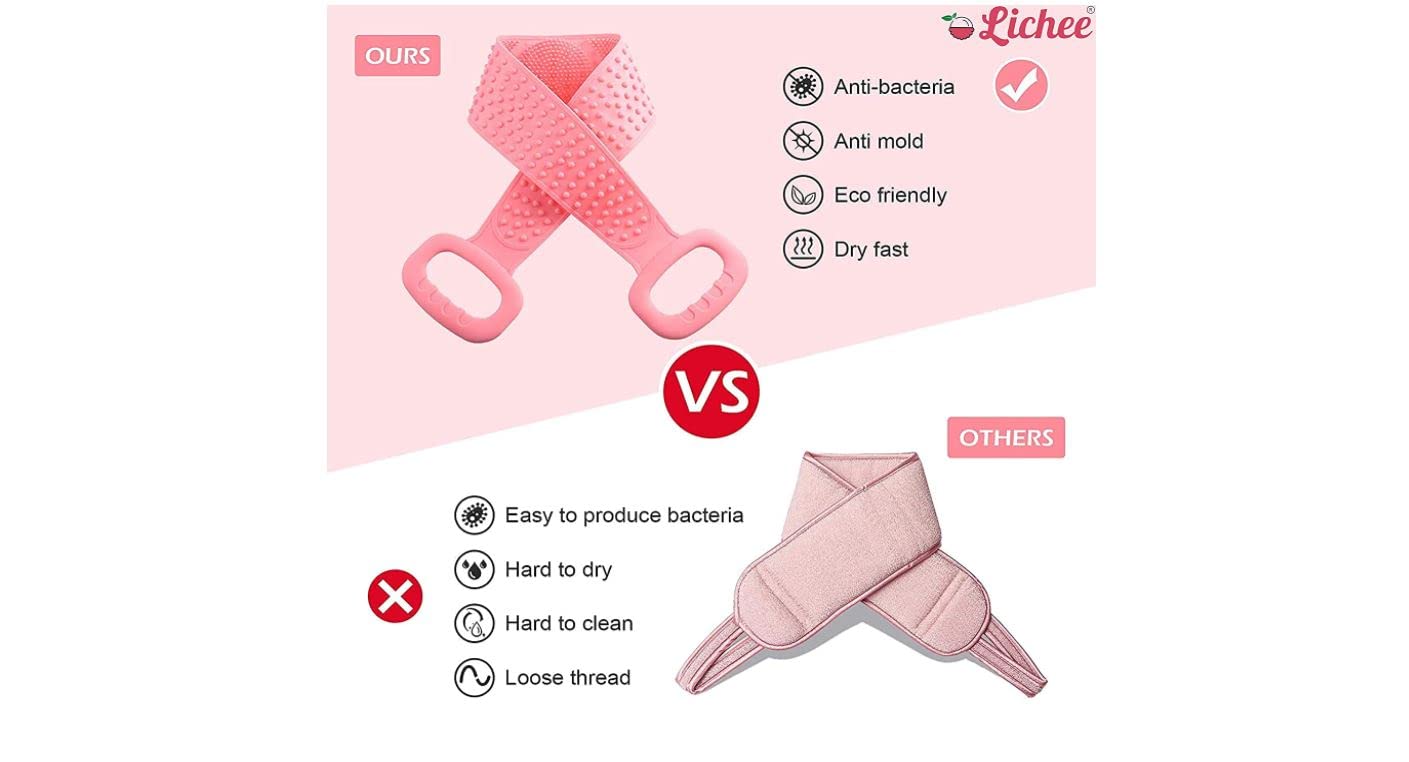 ARINO Silicone Body Scrubber - Exfoliating Shower Brush for Deep Cleaning & Massage - Men & Women Skin Care