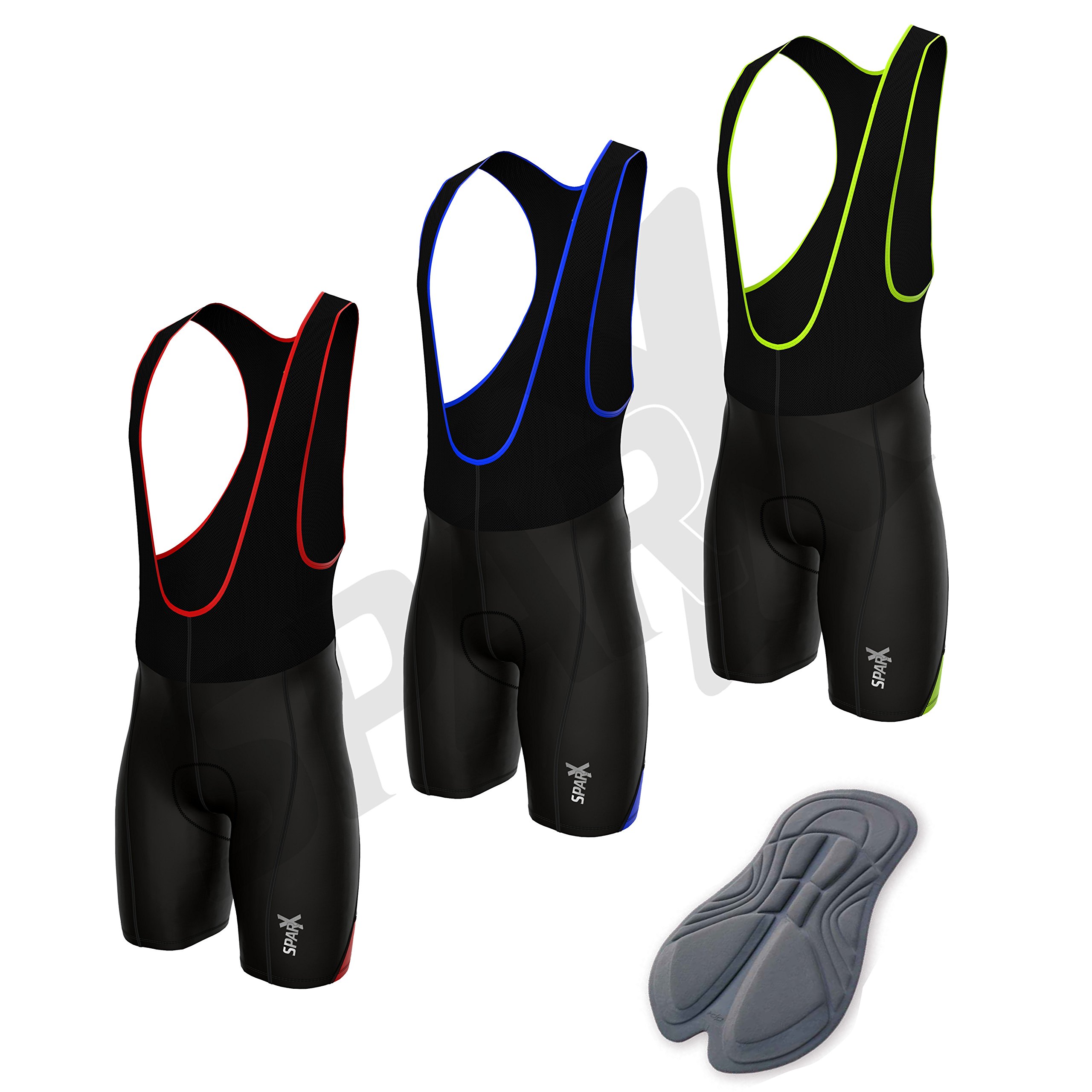 Sparx Men's 3D Padded Cycling Bib Shorts - Breathable Bike Shorts for Road & Mountain Biking - Perfect for Training, Racing & Long Distance Cycling