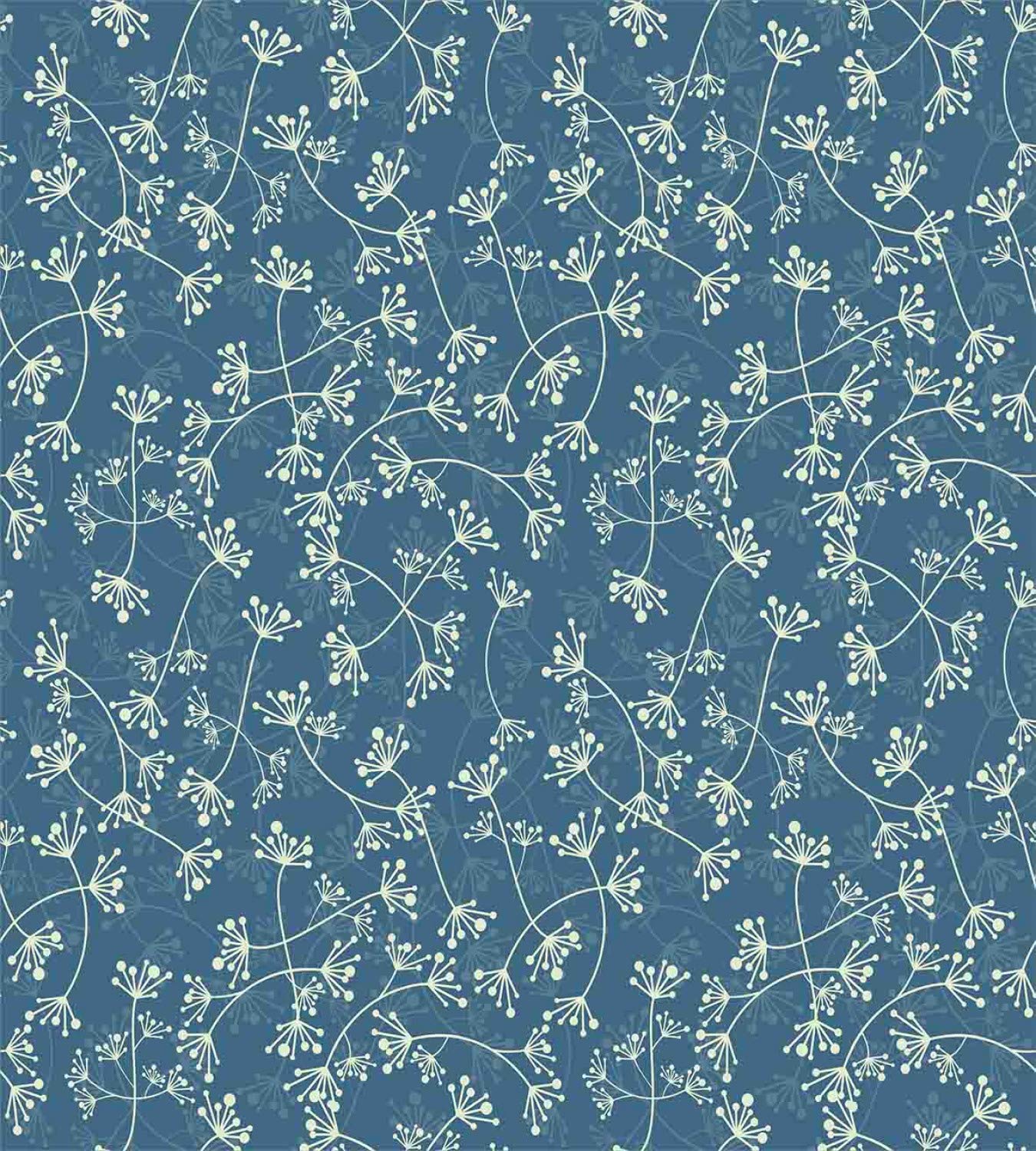 Ambesonne Floral Duvet Cover Set - Nature Inspired Twiggy Plants & Petals Spring Design, 3-Piece Bedding Set with 2 Pillow Shams, California King Size, Pale Green Slate Blue - Perfect for Spring Bedroom Decor & Guest Room Styling