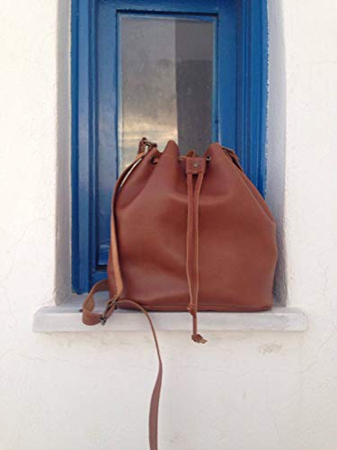 Genuine Leather Bucket Bag for Women - Stylish Brown Crossbody & Shoulder Handbag - Perfect for Work, Travel, and Everyday Use