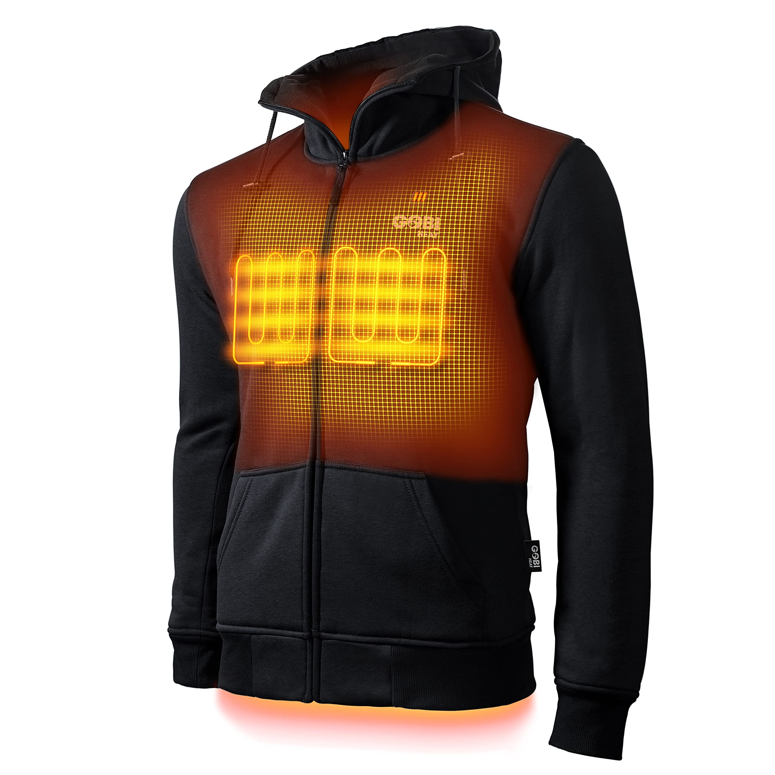 Ridge Men's Heated Hoodie with Battery & Charger - 10 Hours Continuous Heating, Machine Washable - Perfect for Outdoor Work, Winter Sports & Cold Weather Activities