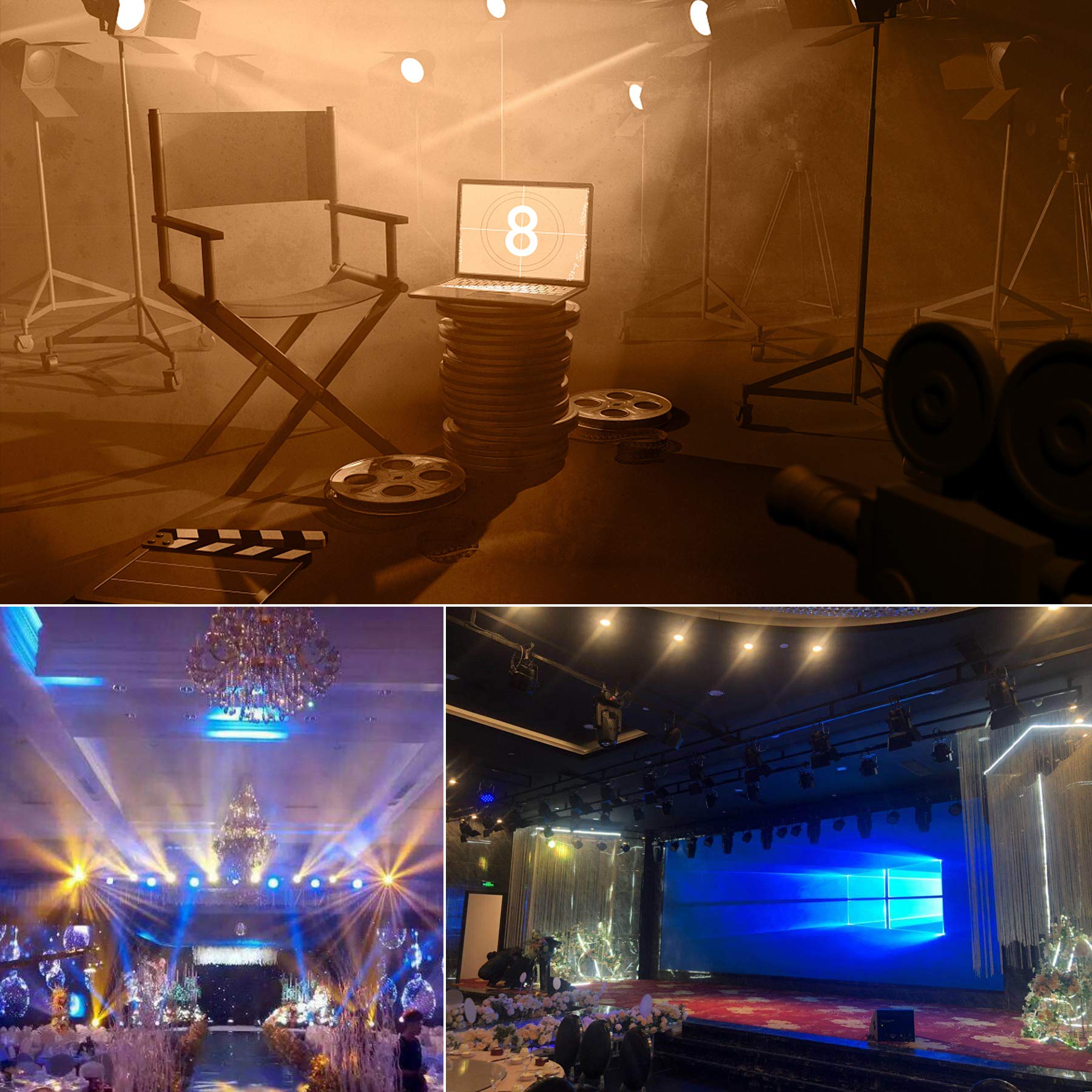 BETOPPER 200W COB LED Stage Lights - Warm & Cool White DMX Par Can Lights with Master-Slave Mode - Professional Spotlights & Fresnel Lights for Church Stage, Wedding Reception, Theater Performance, and Photo Studio Lighting