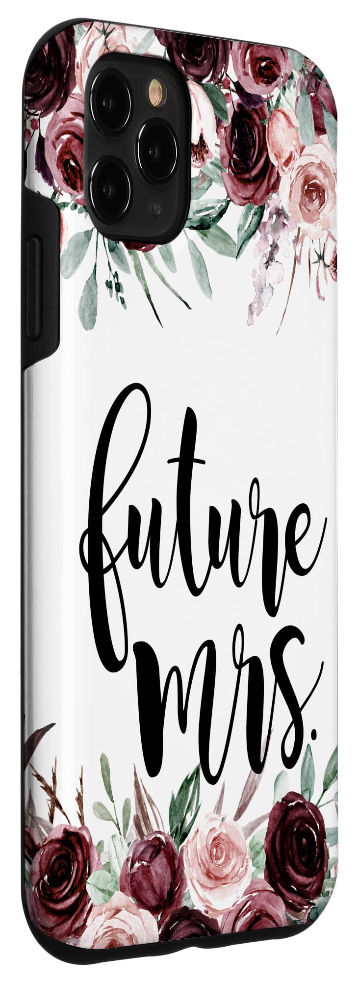 iPhone 11 Pro Max Case - Floral Wedding Design for Bride & Groom, Engaged Couple Phone Cover - Perfect for Engagement Parties, Bridal Showers & Honeymoon Travel