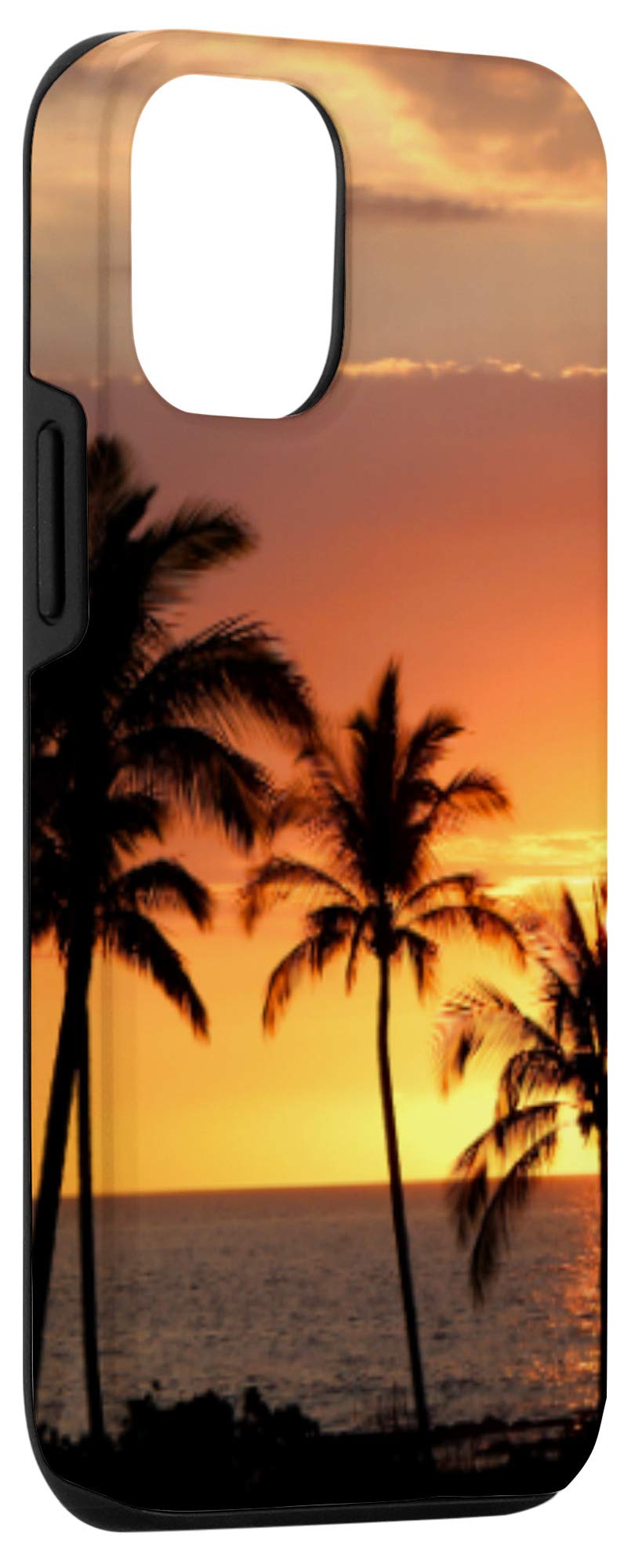 iPhone 12/12 Pro Case - Tropical Sunset Beach Design with Palm Trees & Ocean Waves | Slim Protective Cover for Everyday Use, Travel & Vacation Style