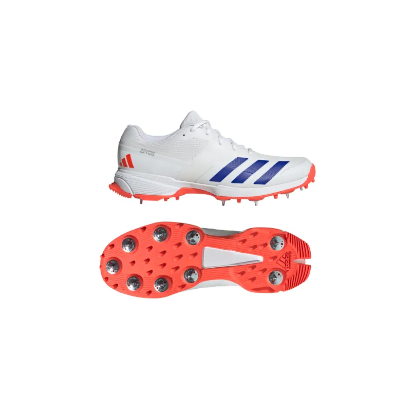 Adidas 22YDS Cricket Metal Spike Shoes - Men's Professional Cricket Footwear with Metal Studs for Enhanced Grip & Performance - Perfect for Cricket Matches, Training & Outdoor Sports