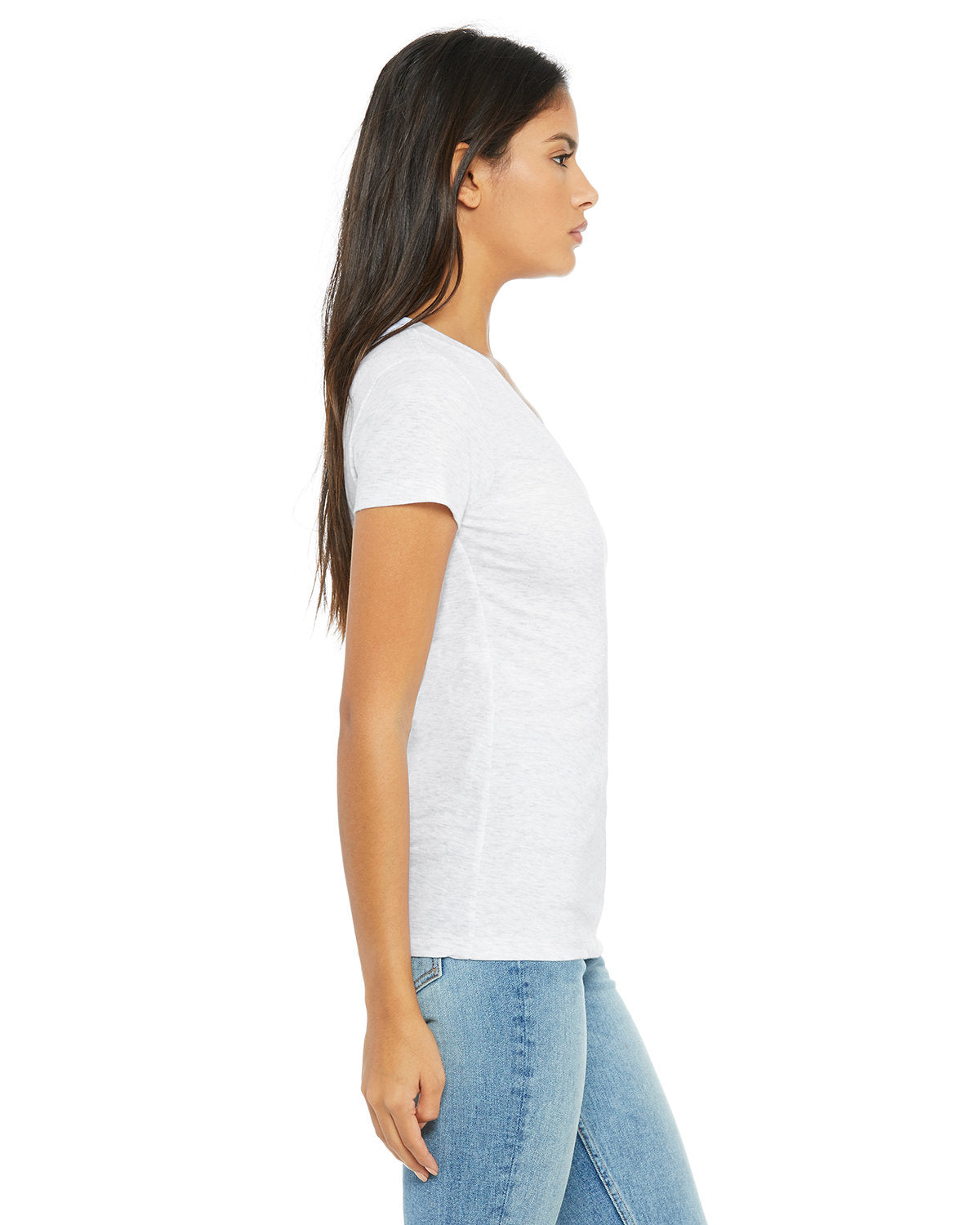 Bella + Canvas B6035 Women's Soft Jersey Short Sleeve V-Neck T-Shirt - Comfortable Casual Tee for Everyday Wear, Workout & Layering