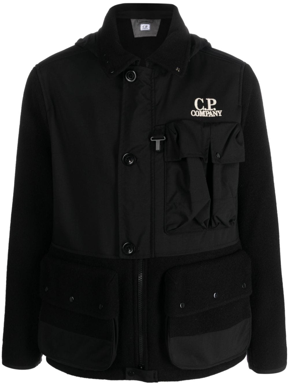 CP COMPANY Men's Black Winter Coat - Waterproof Windbreaker Jacket for Outdoor Activities & Urban Style